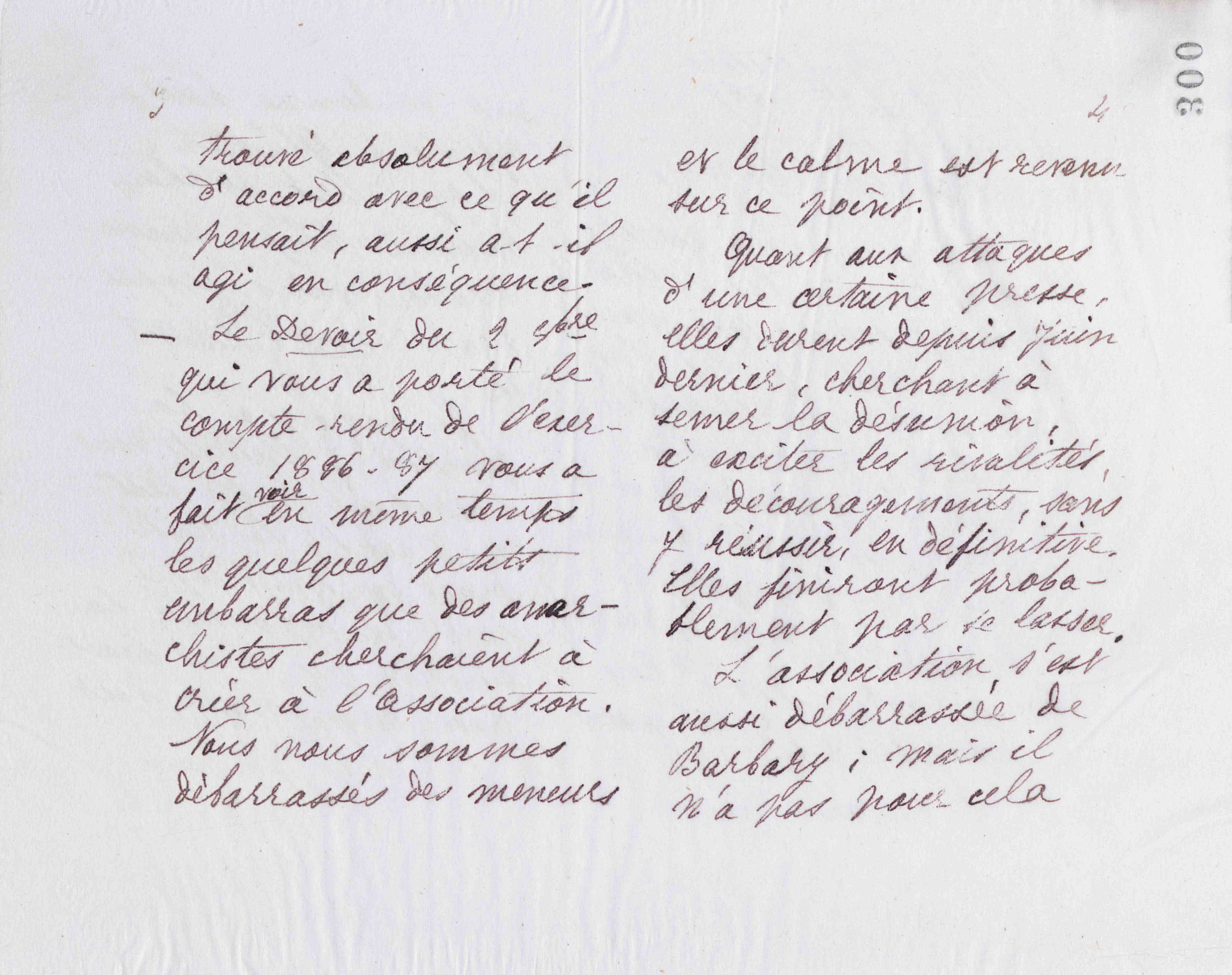 Marie Moret à Alexandre Tisserant, 9 décembre 1887