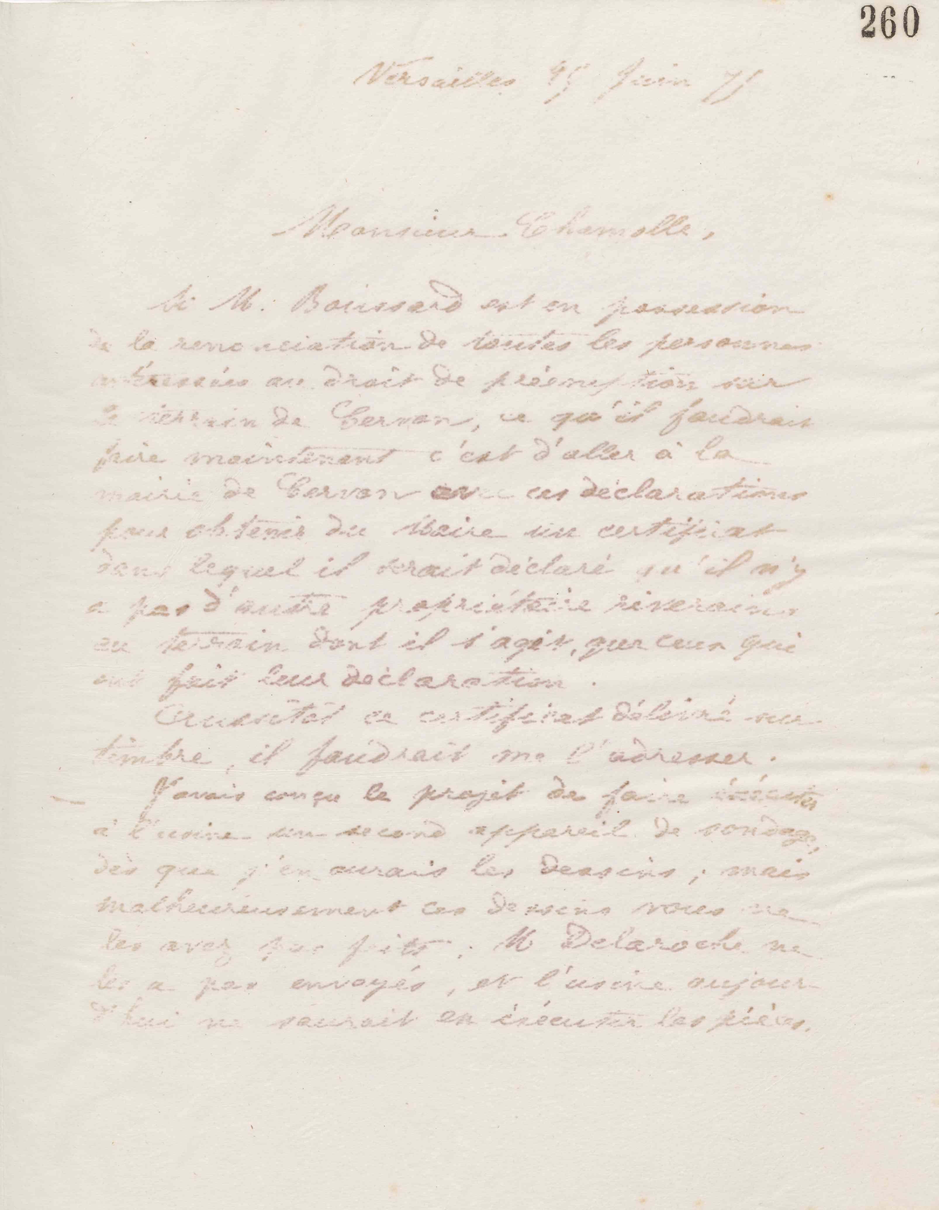 Jean-Baptiste André Godin à monsieur Chamolle, 25 juin 1875