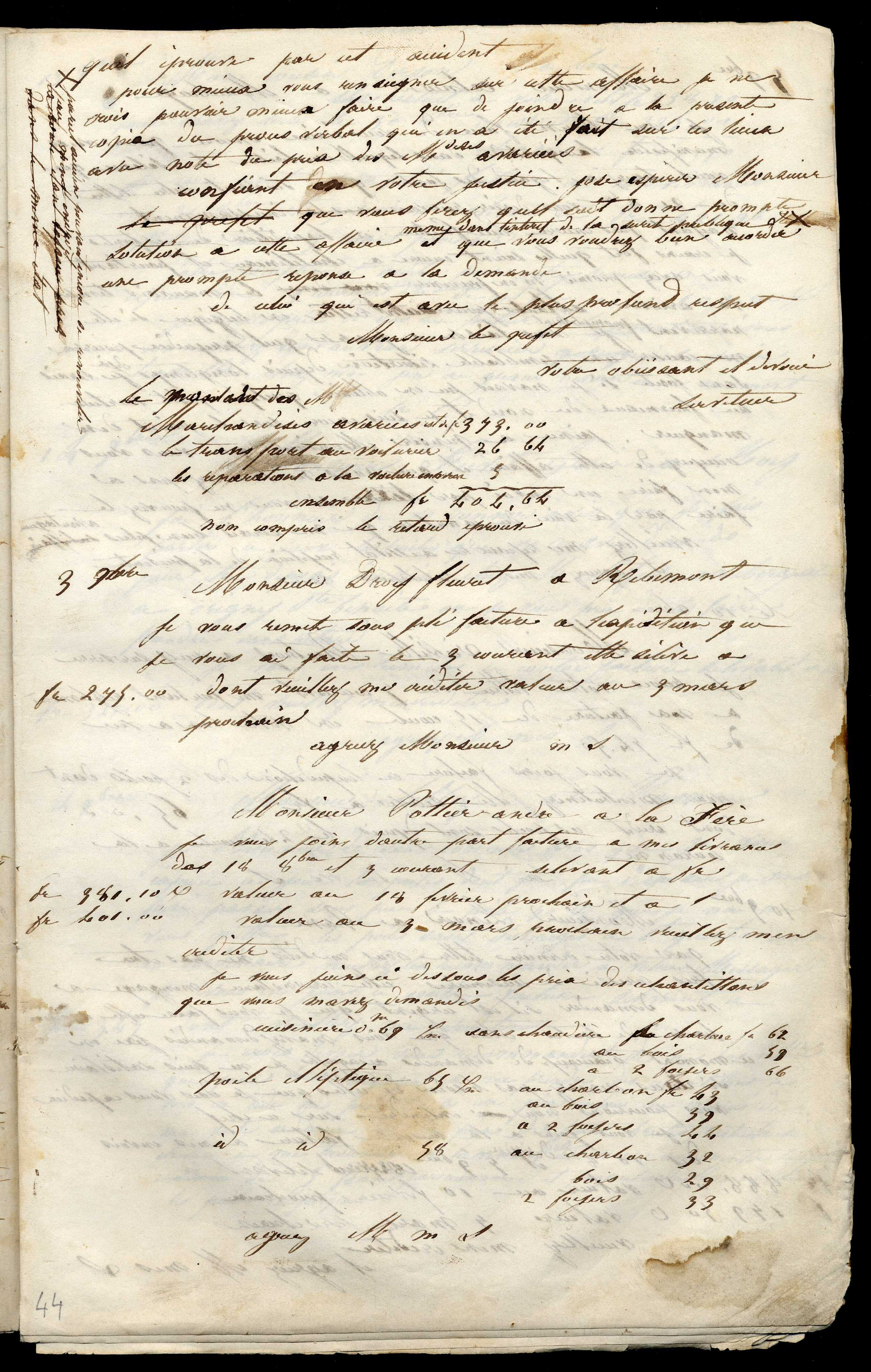 Jean-Baptiste André Godin à monsieur Pottier-André, vers le 3 novembre 1845