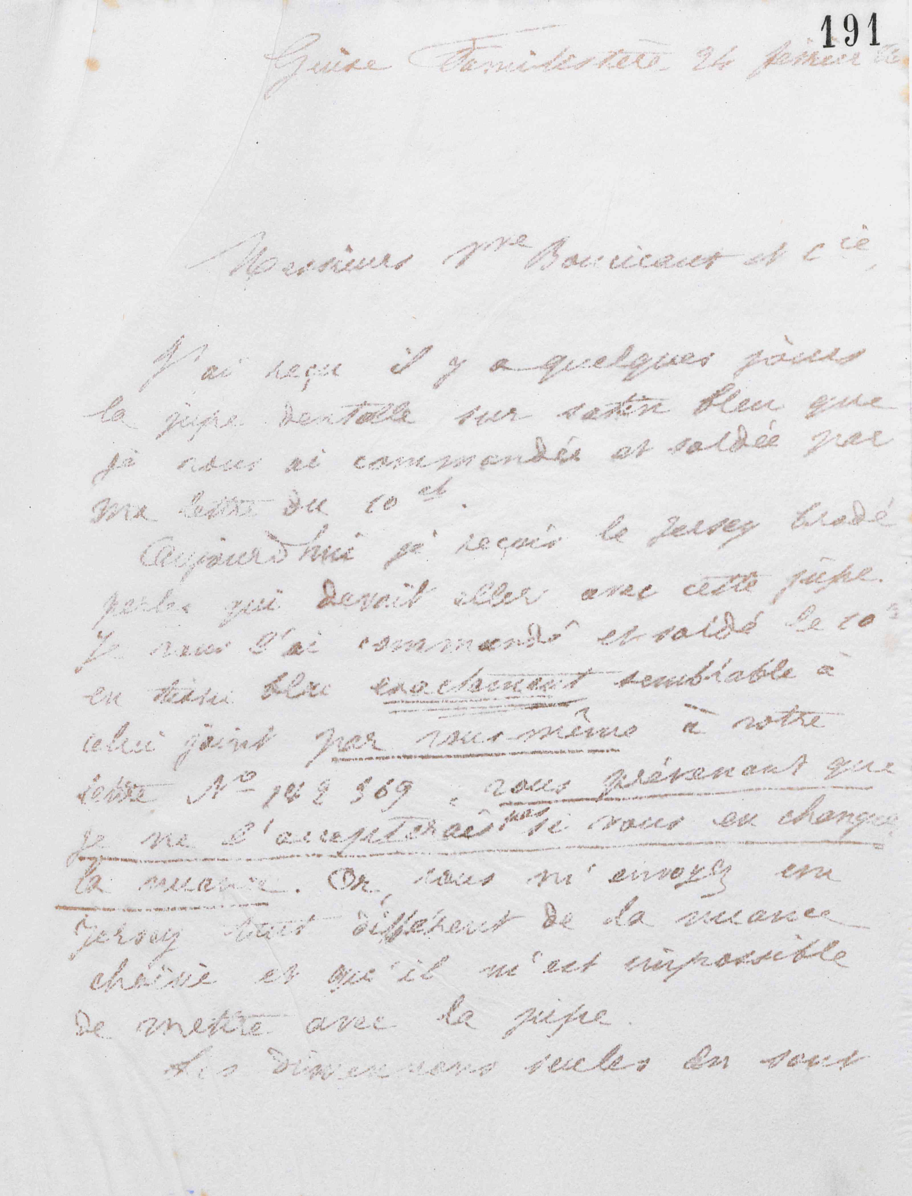 Marie Moret au Bon Marché, 24 février 1886