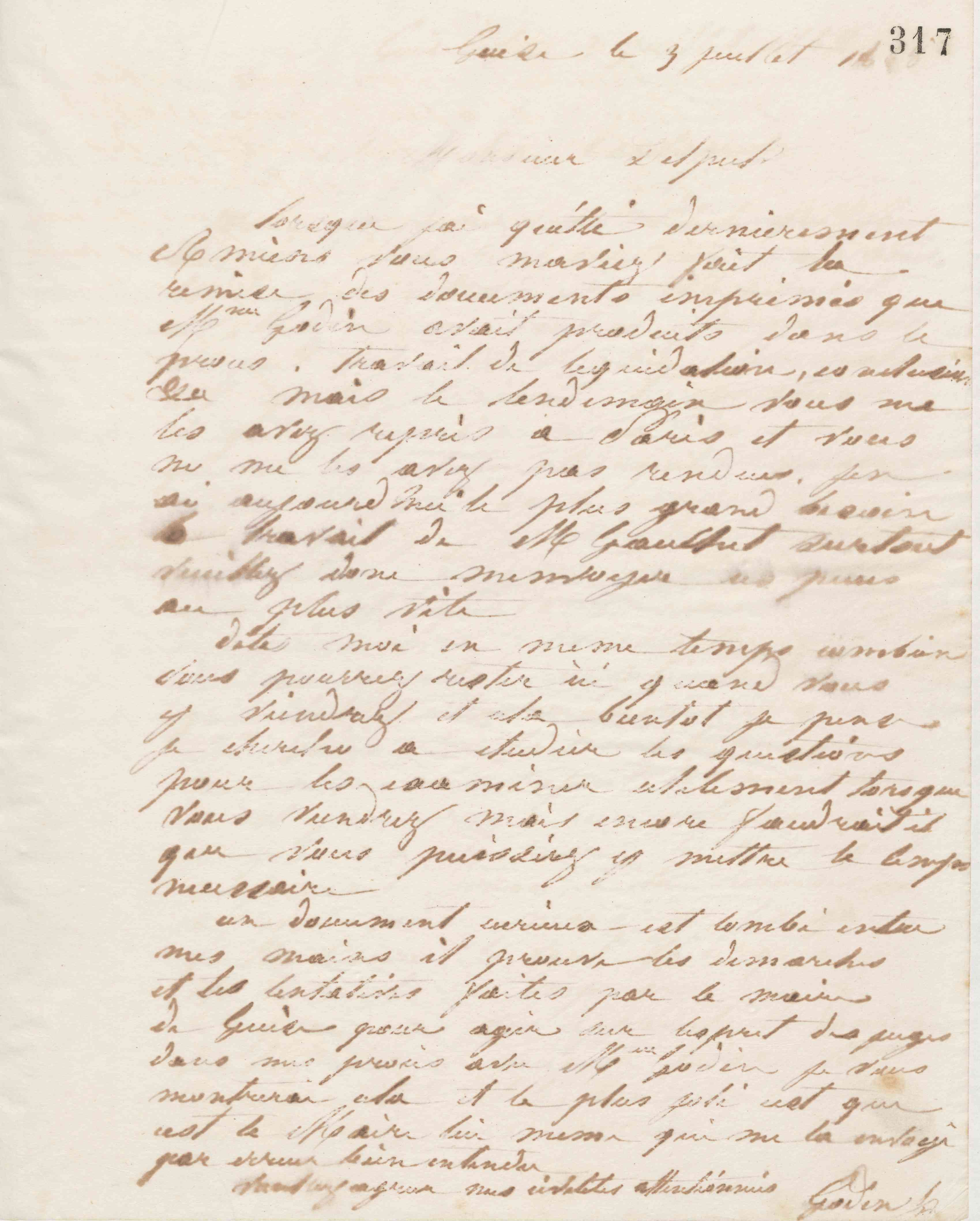 Jean-Baptiste André Godin à Alphonse Delpech, 3 juillet 1868