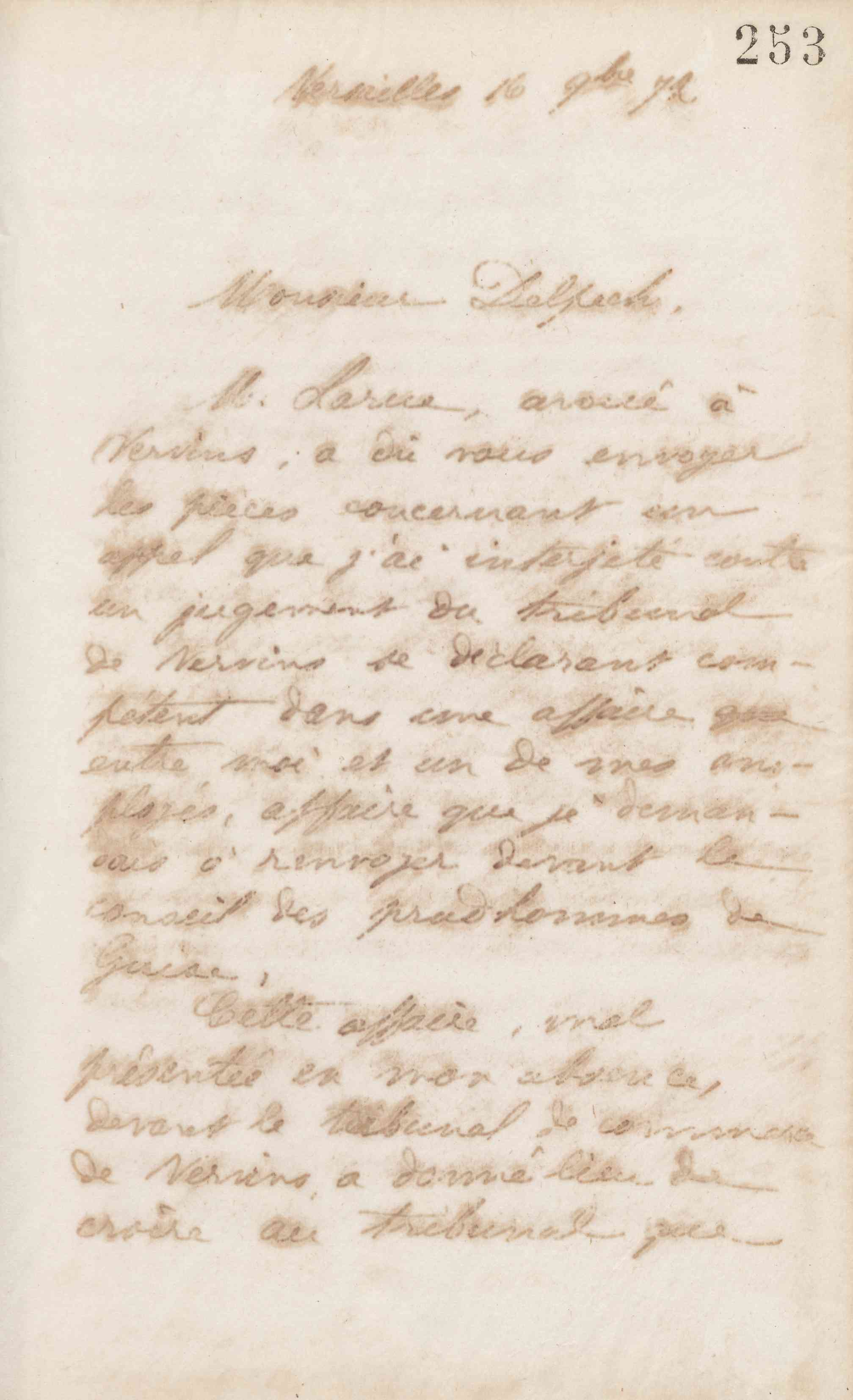 Jean-Baptiste André Godin à Alphonse Delpech, 16 novembre 1872