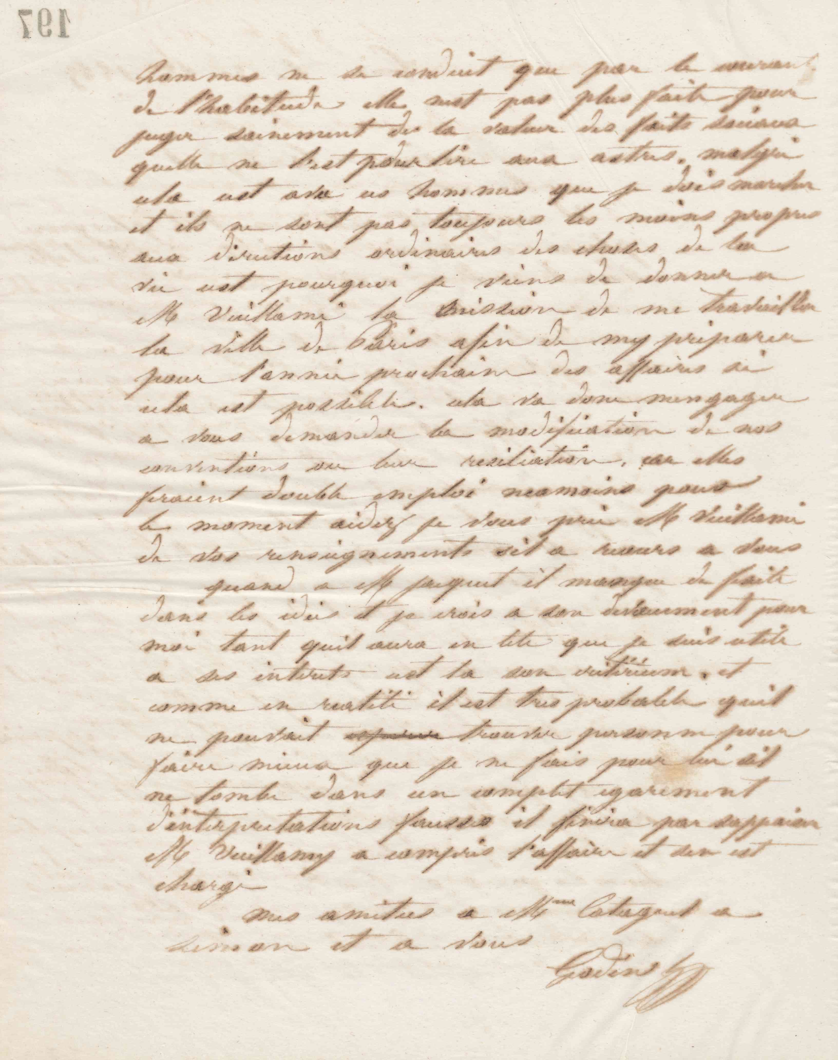 Jean-Baptiste André Godin à François Cantagrel, 30 octobre 1865