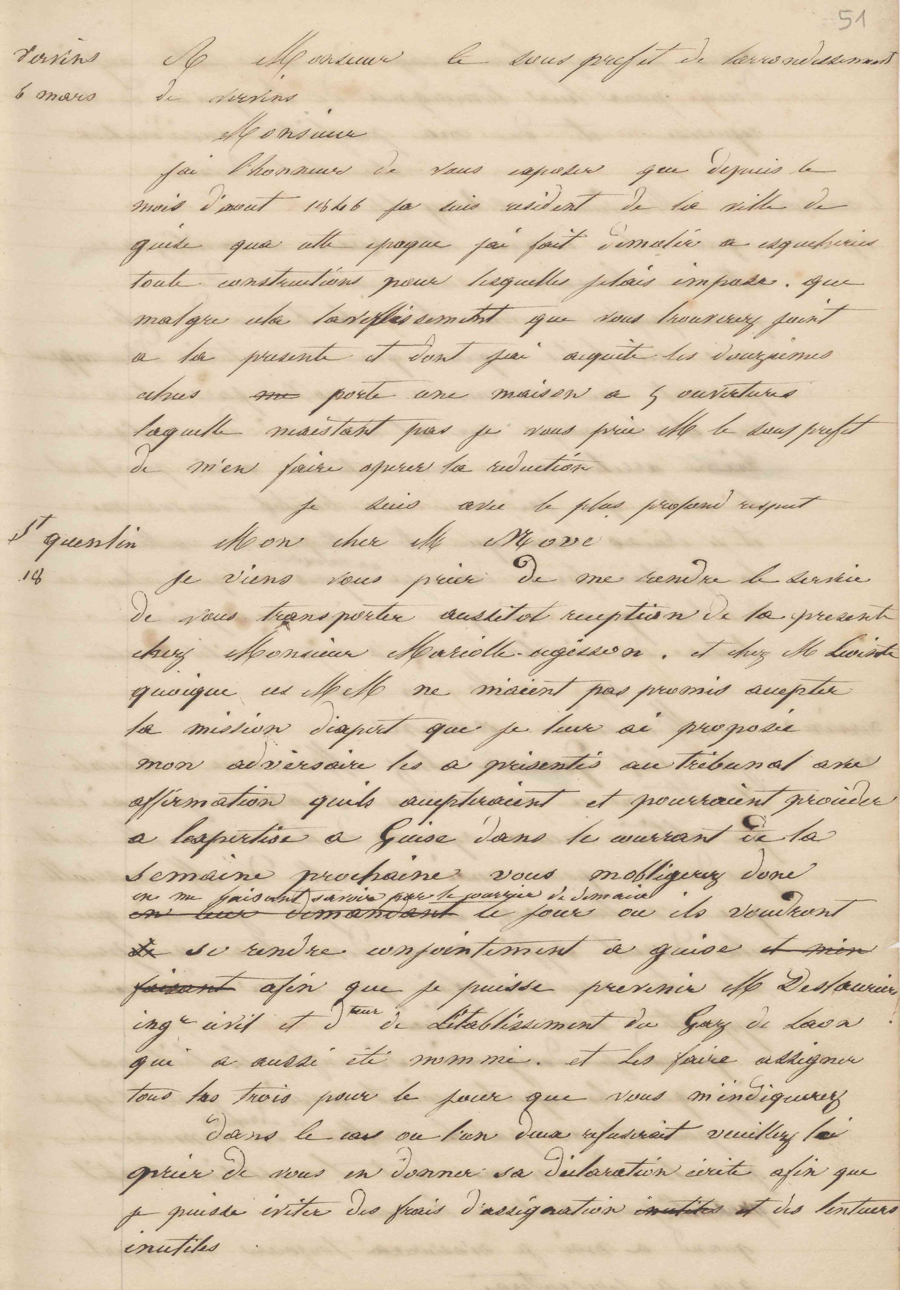 Jean-Baptiste André Godin à monsieur Delacourt, 6 mars 1847 Jean-Baptiste André Godin à monsieur Delacourt, 6 mars 1847