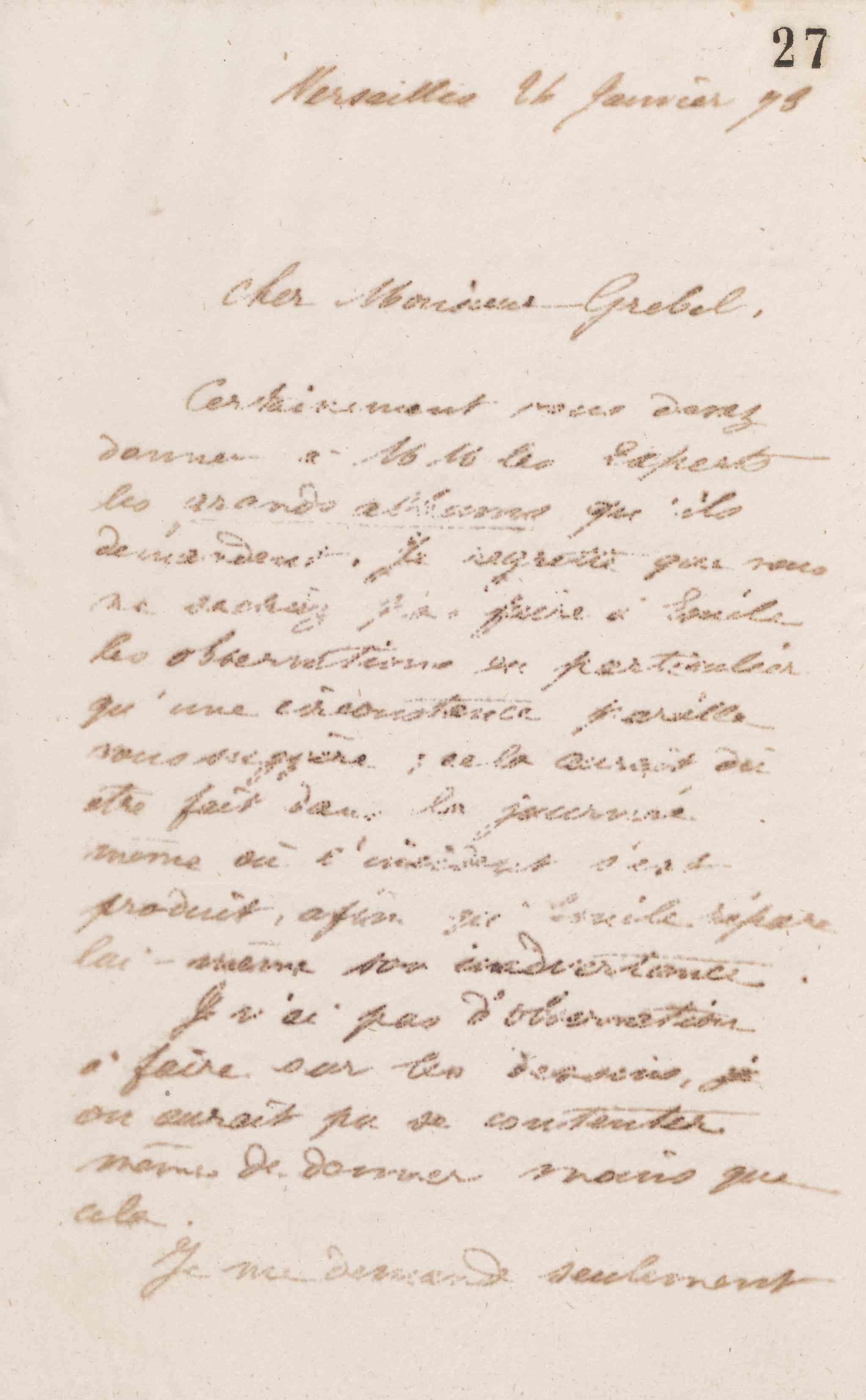Jean-Baptiste André Godin à Alphonse Grebel, 24 janvier 1873
