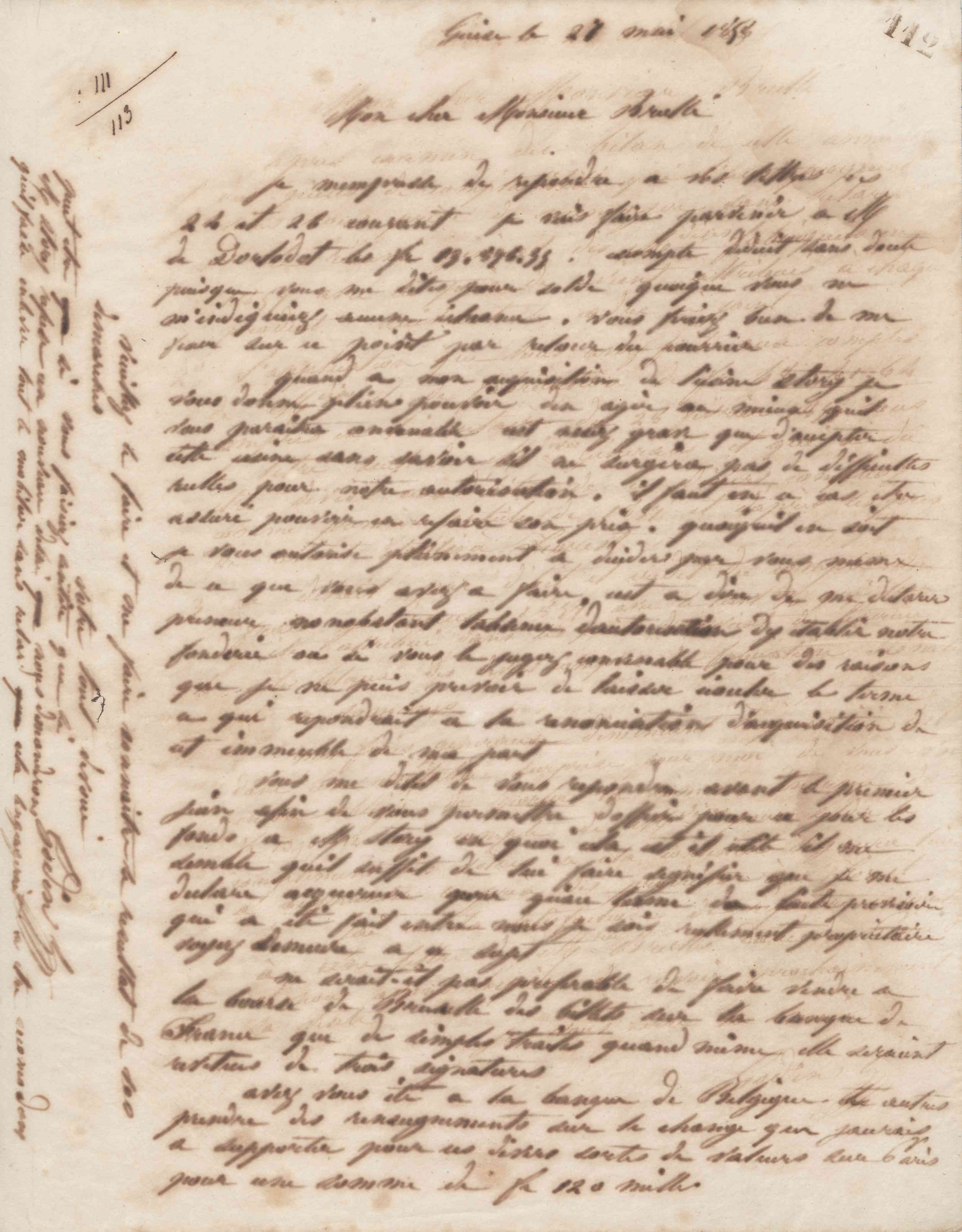 Jean-Baptiste André Godin à Alexandre Brullé, 27 mai 1858