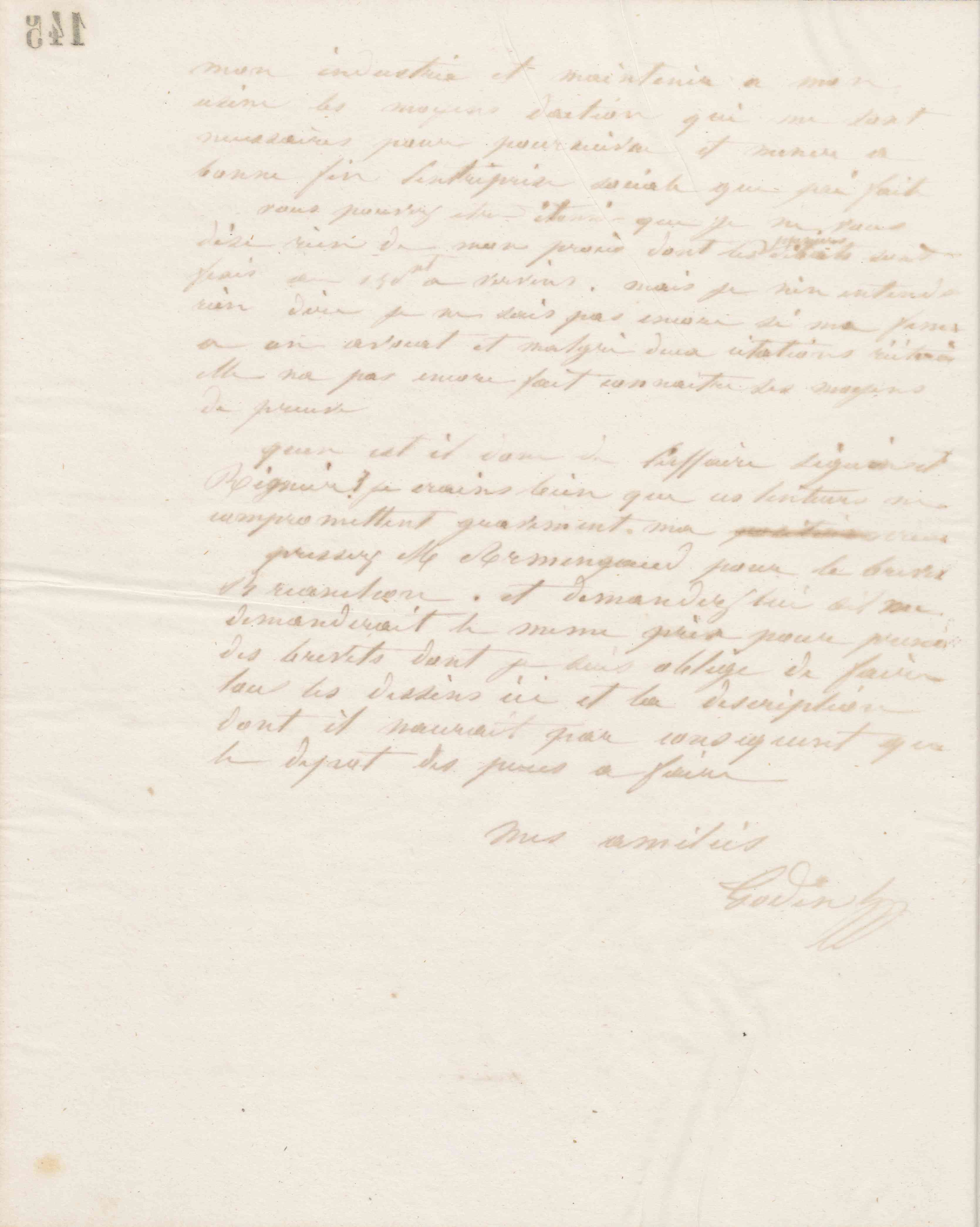 Jean-Baptiste André Godin à François Cantagrel, 5 avril 1864 Jean-Baptiste André Godin à François Cantagrel, 5 avril 1864