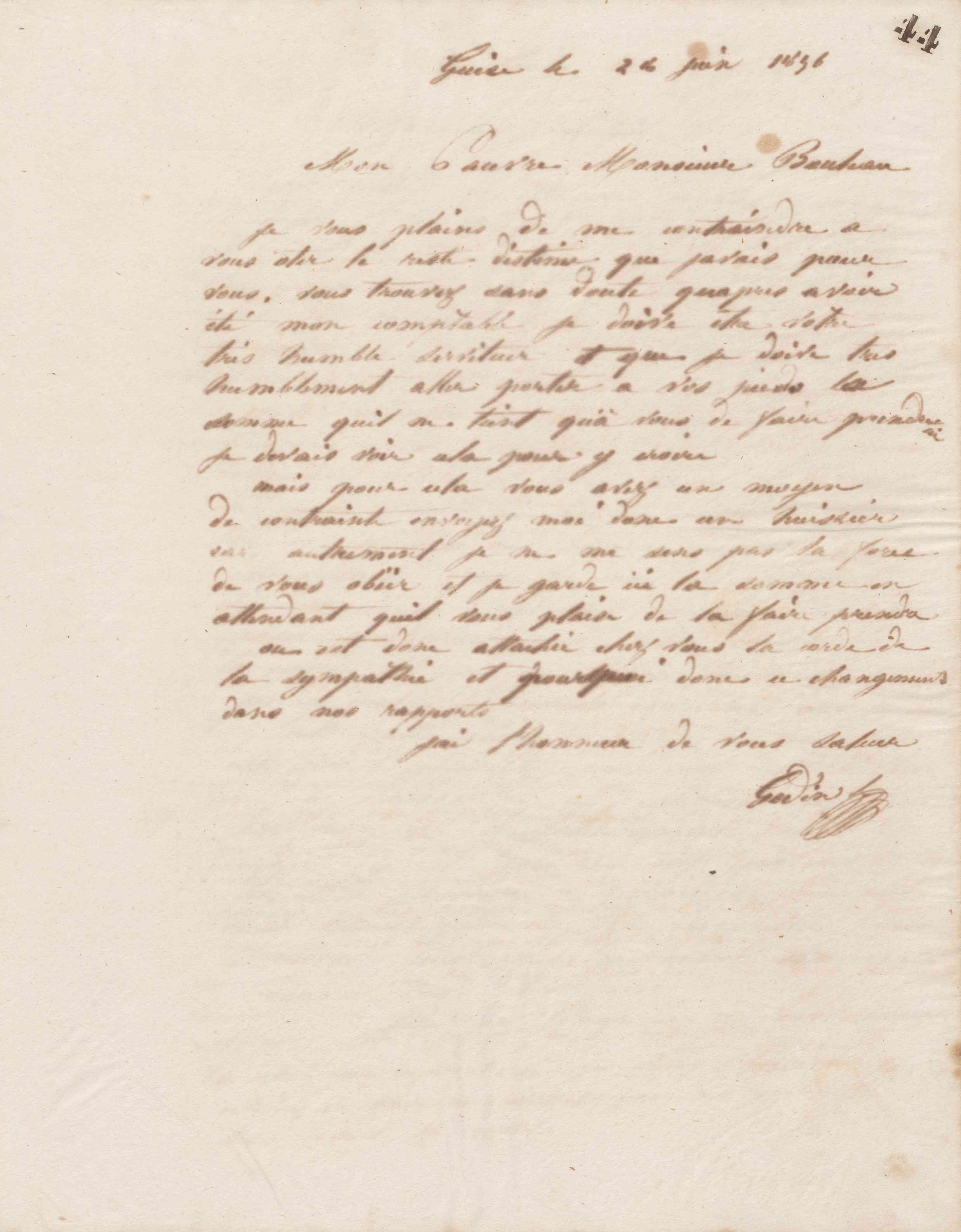 Jean-Baptiste André Godin à monsieur Bouleau, 28 juin 1856