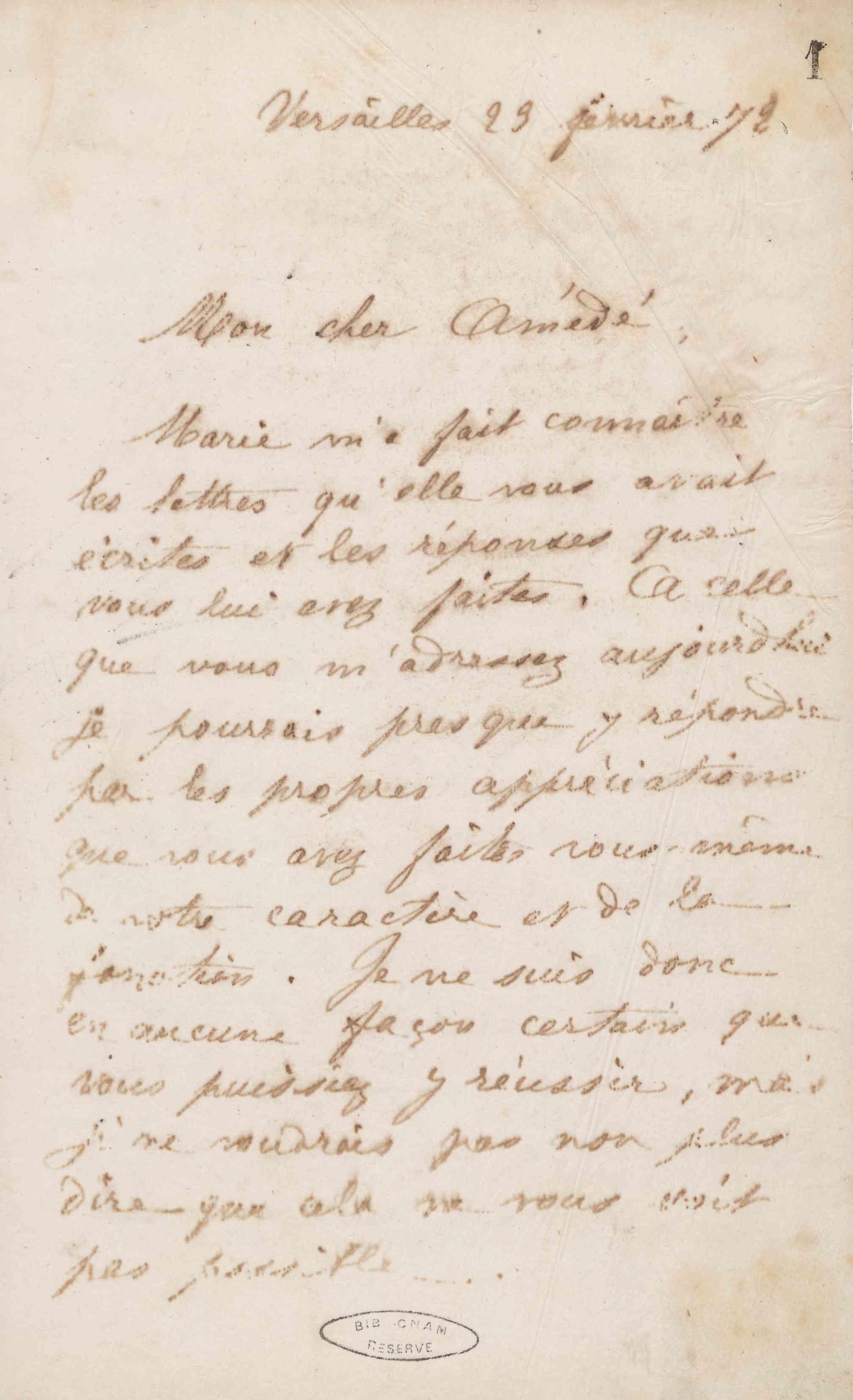 Jean-Baptiste André Godin à Amédée Moret, 23 février 1872