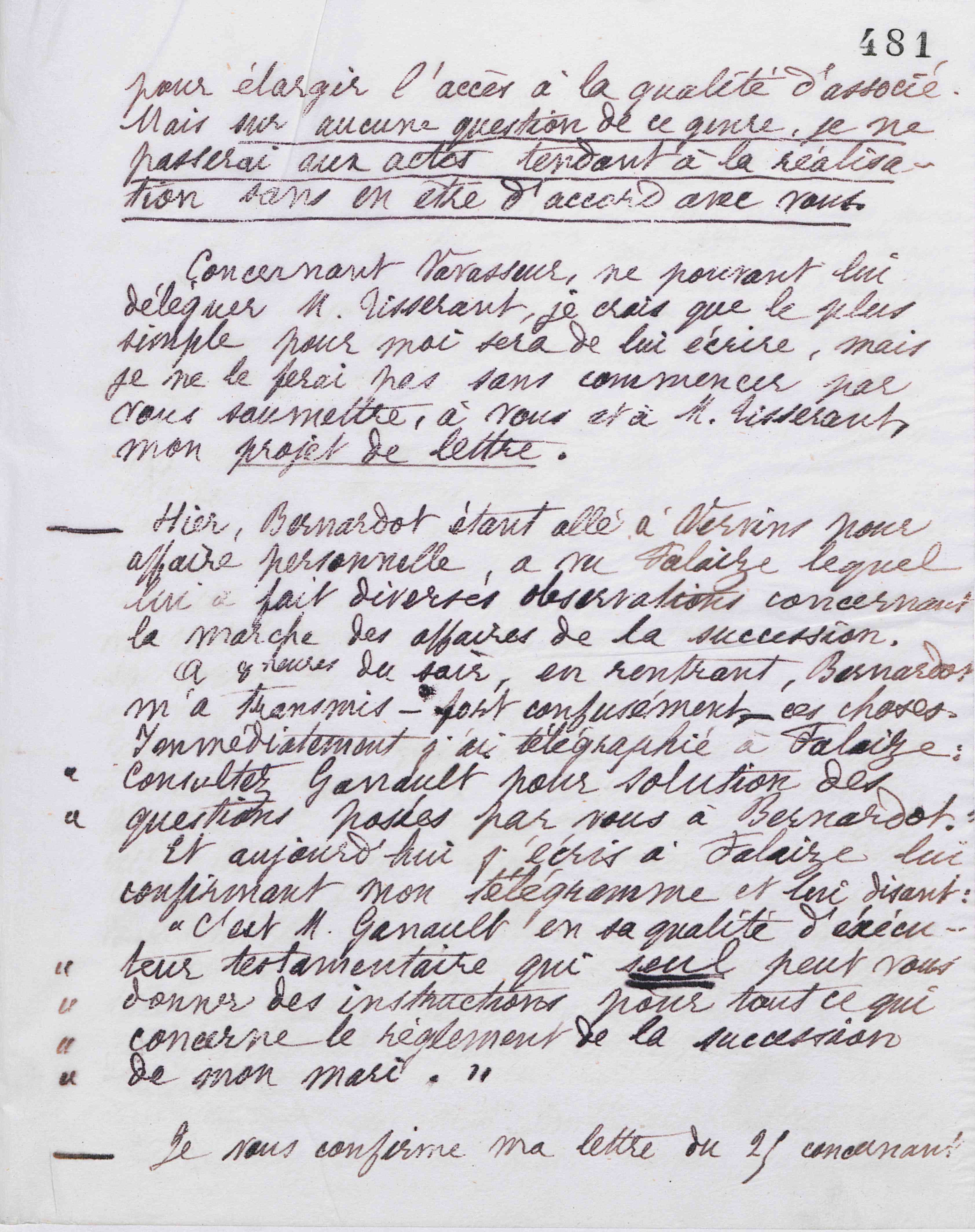Marie Moret à Gaston Ganault, 29 février 1888