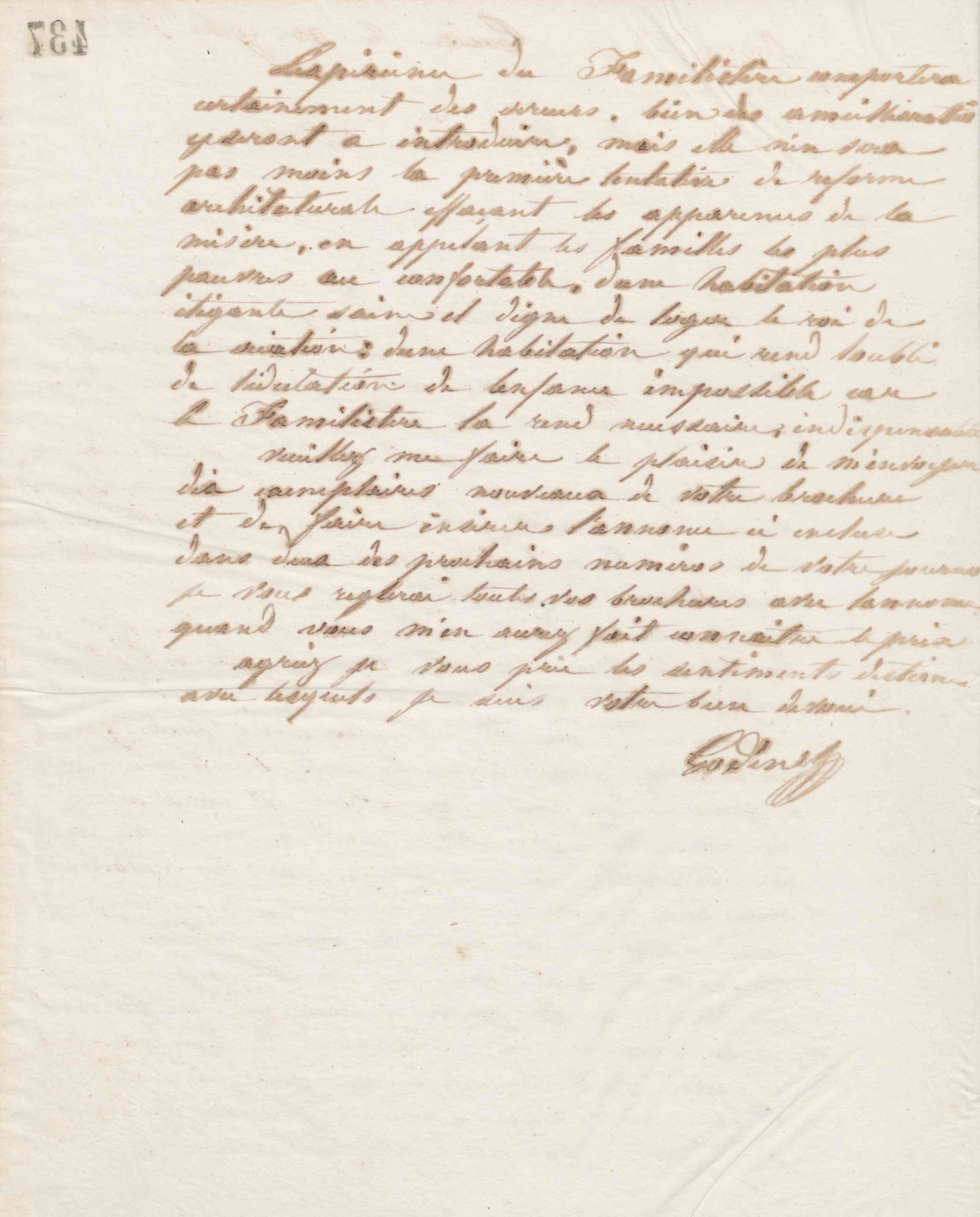 Jean-Baptiste André Godin à Gilbert Stenger, 10 novembre 1866