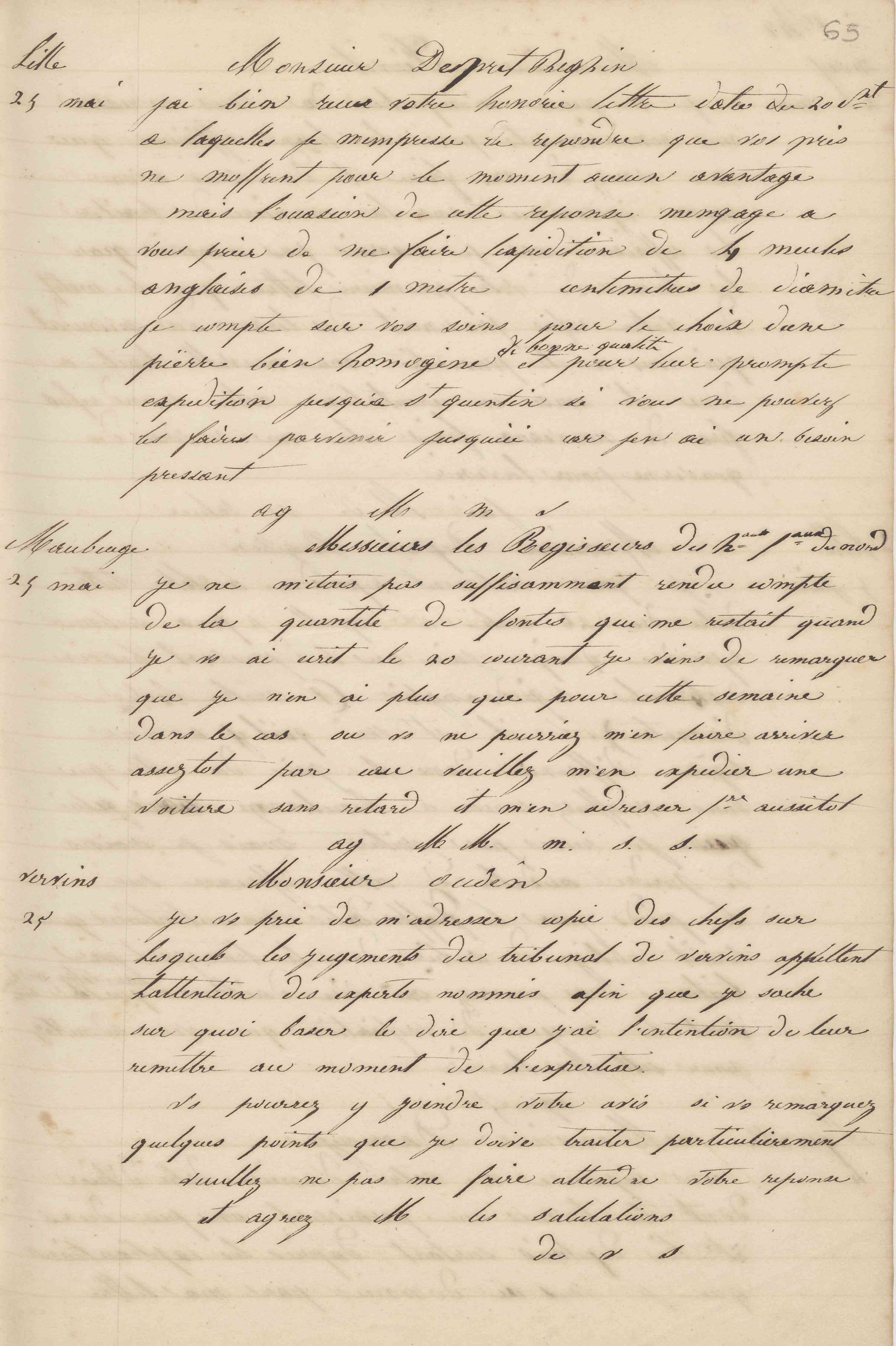 Jean-Baptiste André Godin à Louis Oudin-Leclère, 25 mai 1847