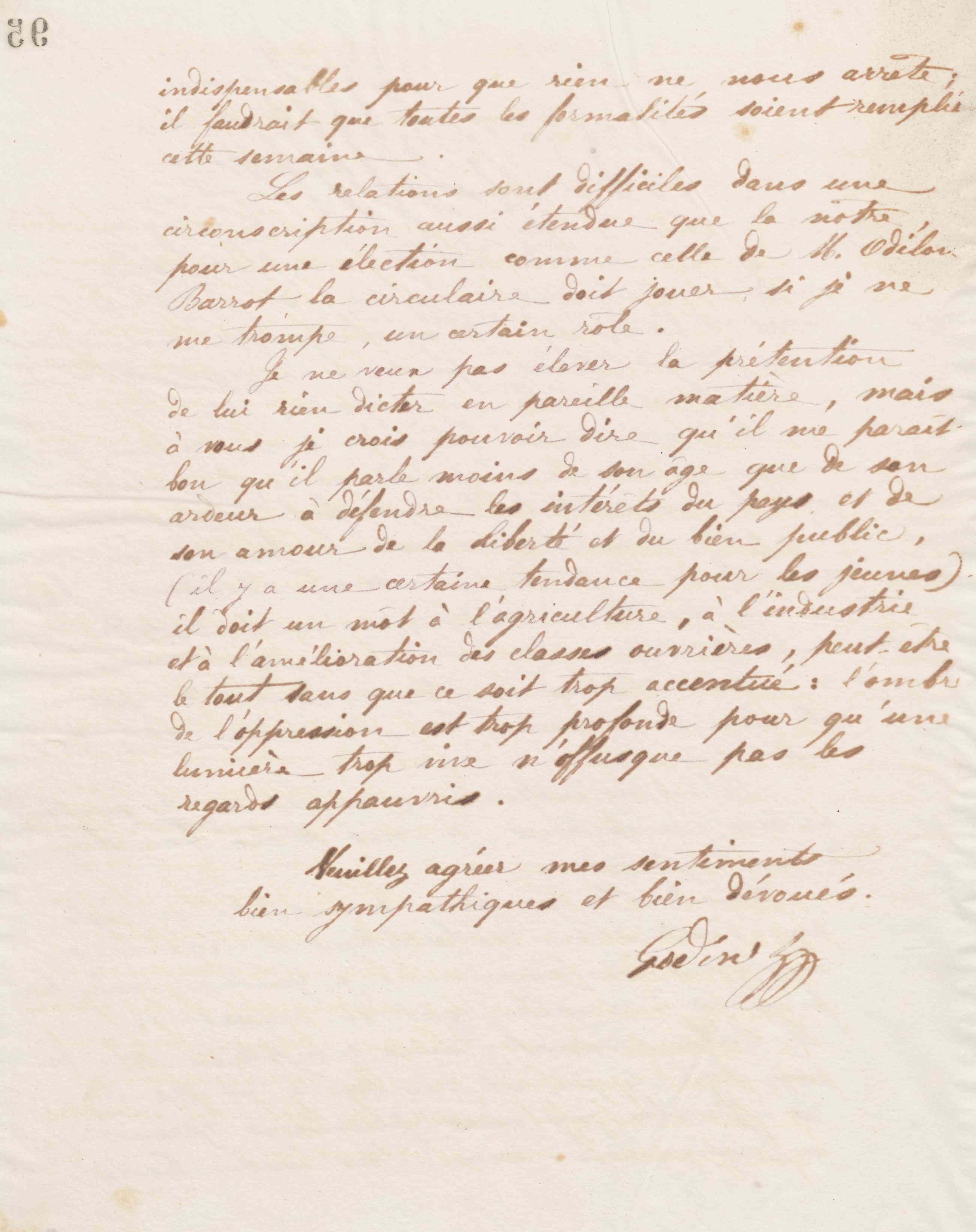 Jean-Baptiste André Godin à Jules Favre, 5 mars 1867