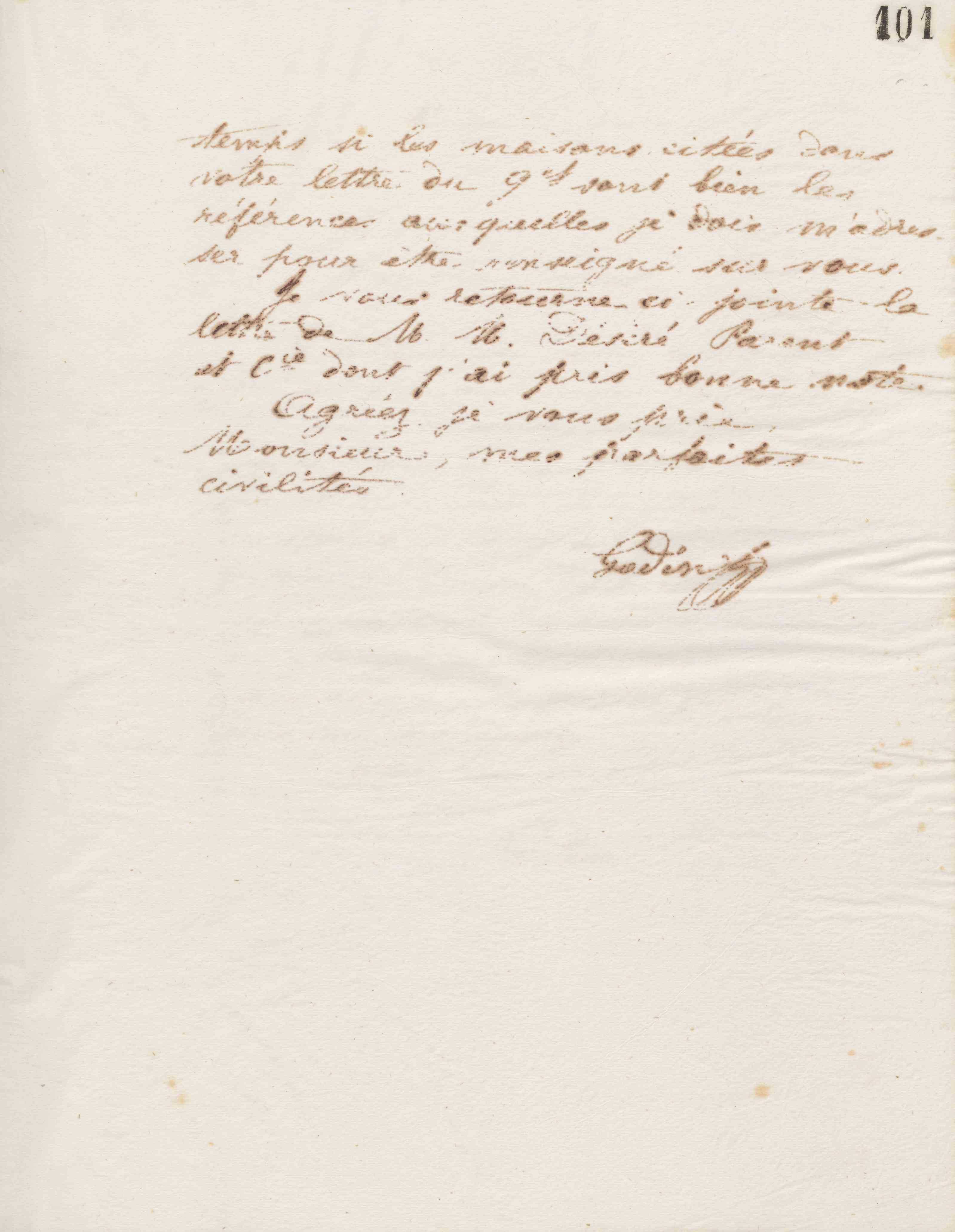 Jean-Baptiste André Godin à monsieur Delfosse, 25 mars 1875