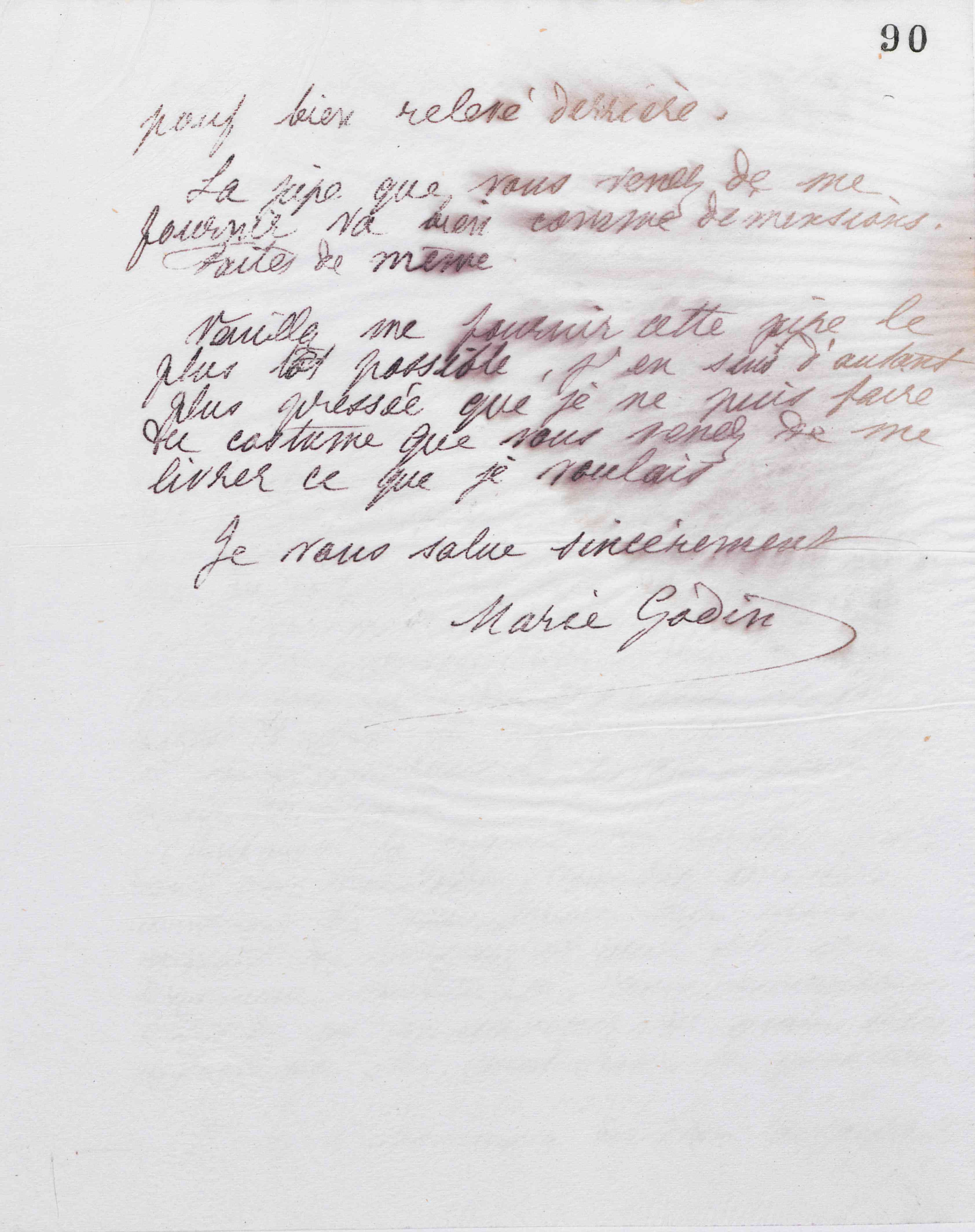 Marie Moret à madame Coussinet, 9 mai 1887 Marie Moret à madame Coussinet, 9 mai 1887