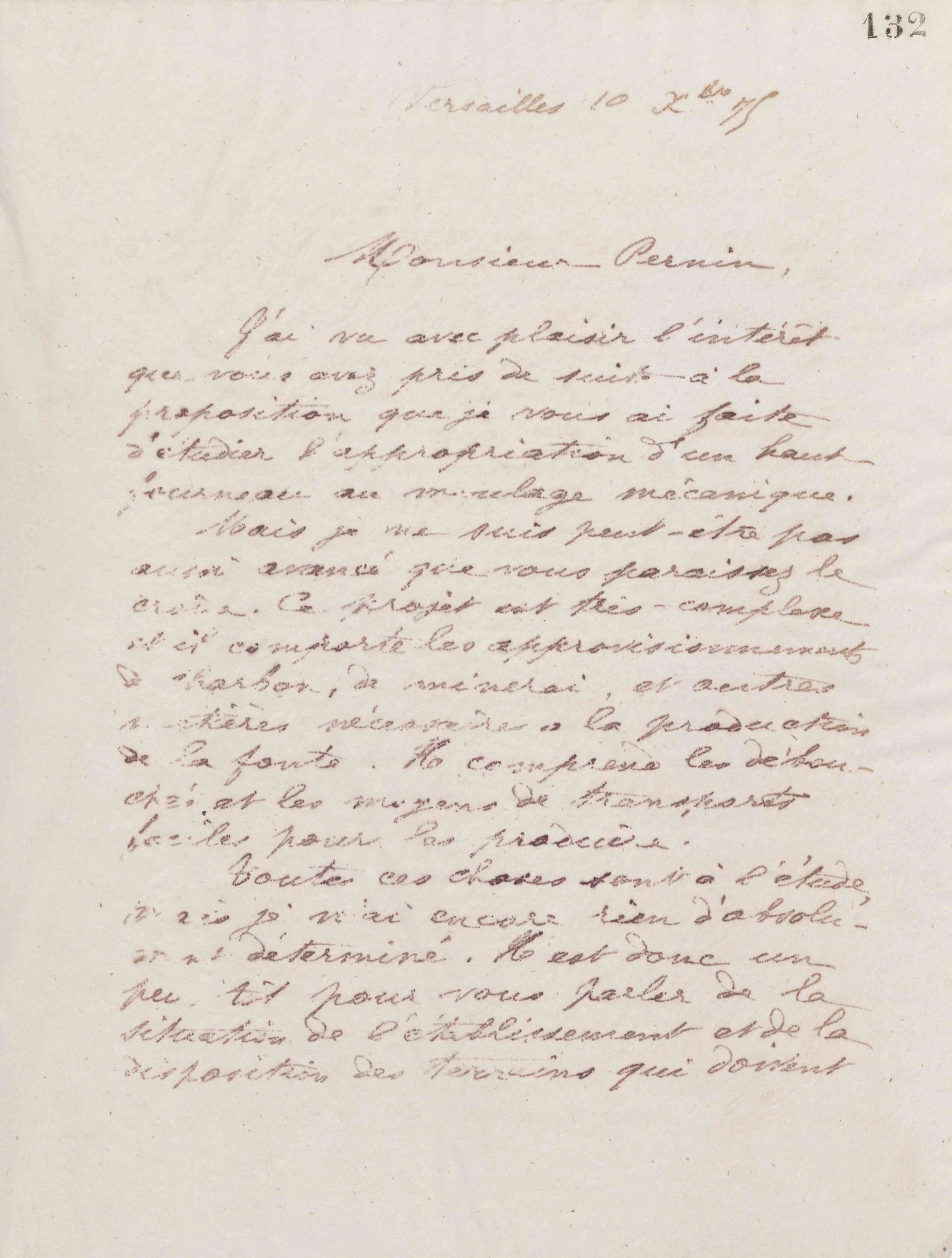 Jean-Baptiste André Godin à Antoine Pernin, 10 décembre 1875 Jean-Baptiste André Godin à Antoine Pernin, 10 décembre 1875