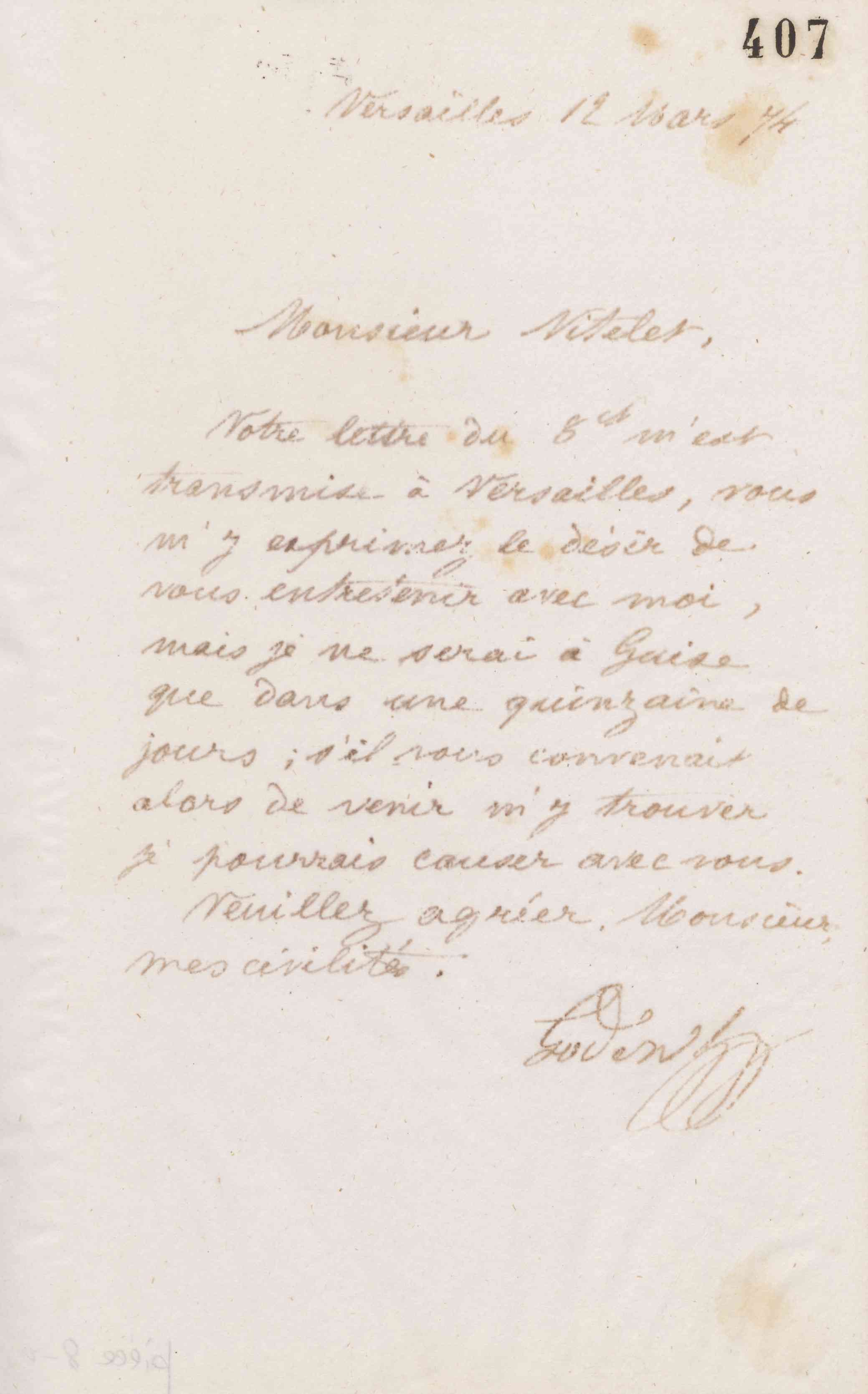 Jean-Baptiste André Godin Jules Nitelet, 12 mars 1874