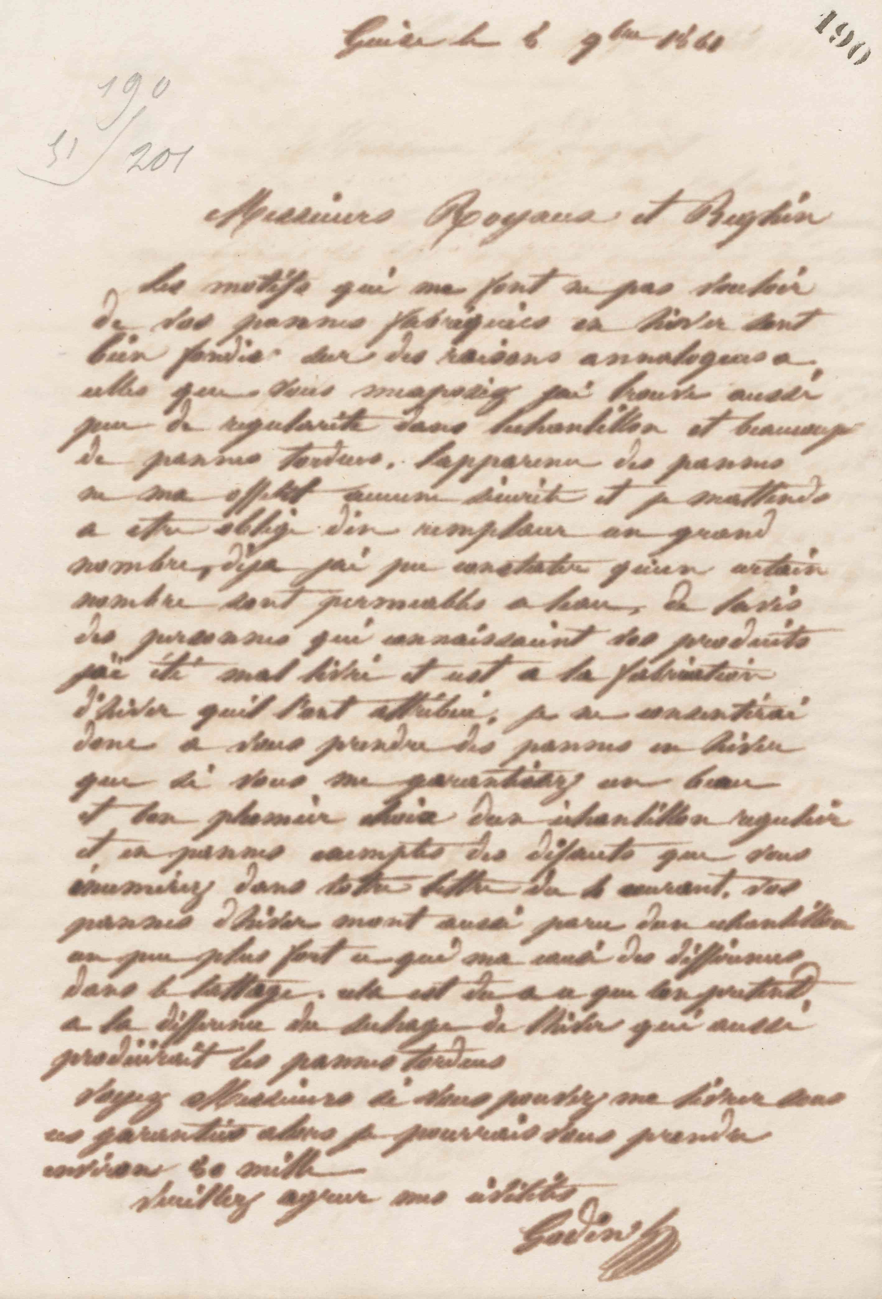 Jean-Baptiste André Godin à Royaux et Beghin, 8 novembre 1861