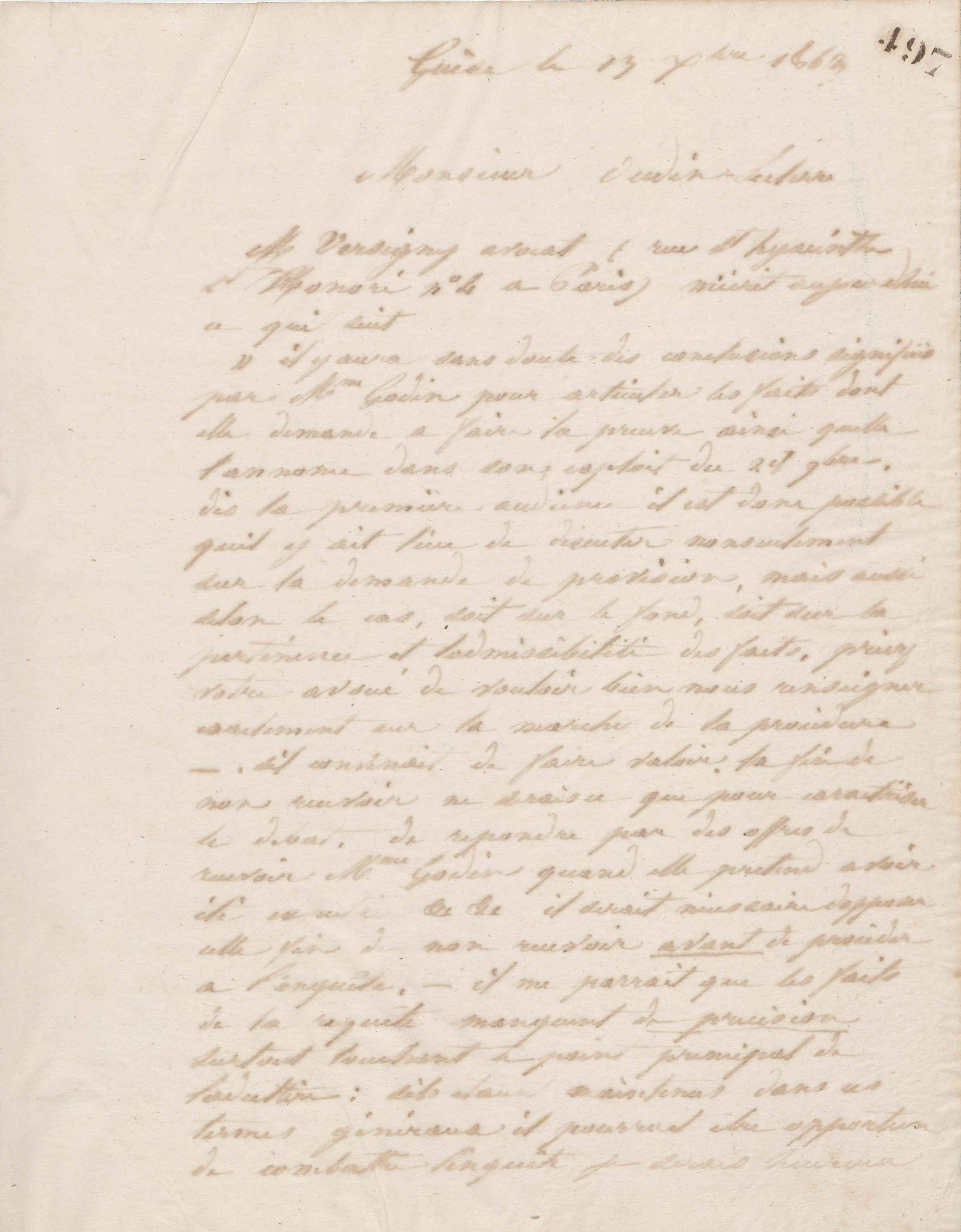 Jean-Baptiste André Godin à Louis Oudin-Leclère, 13 décembre 1863