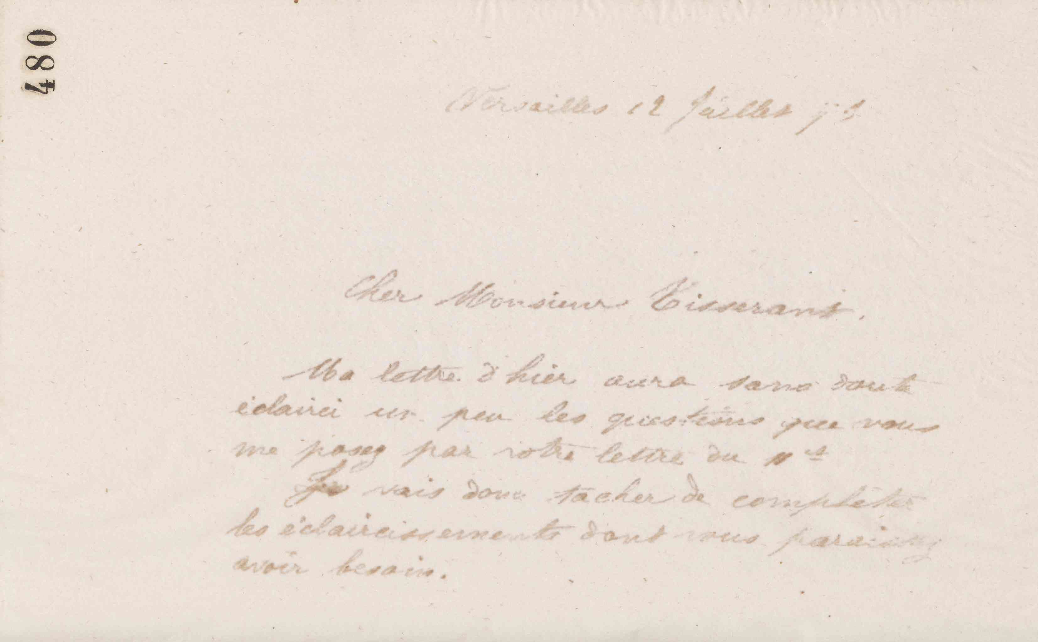 Jean-Baptiste André Godin à Alexandre Tisserant, 12 juillet 1873 Jean-Baptiste André Godin à Alexandre Tisserant, 12 juillet 1873