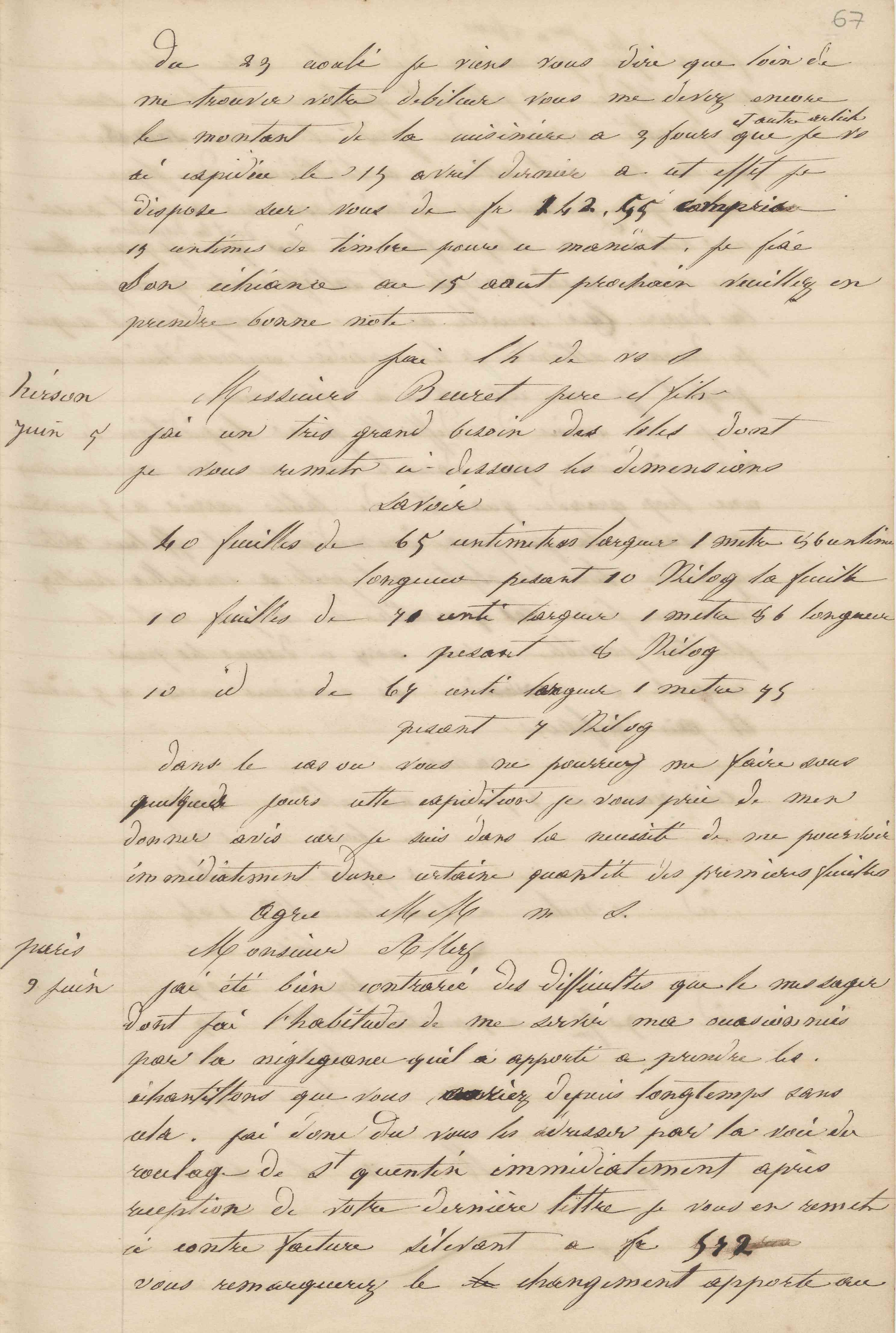 Jean-Baptiste André Godin à monsieur Damaye, 4 juin 1847 Jean-Baptiste André Godin à monsieur Damaye, 4 juin 1847