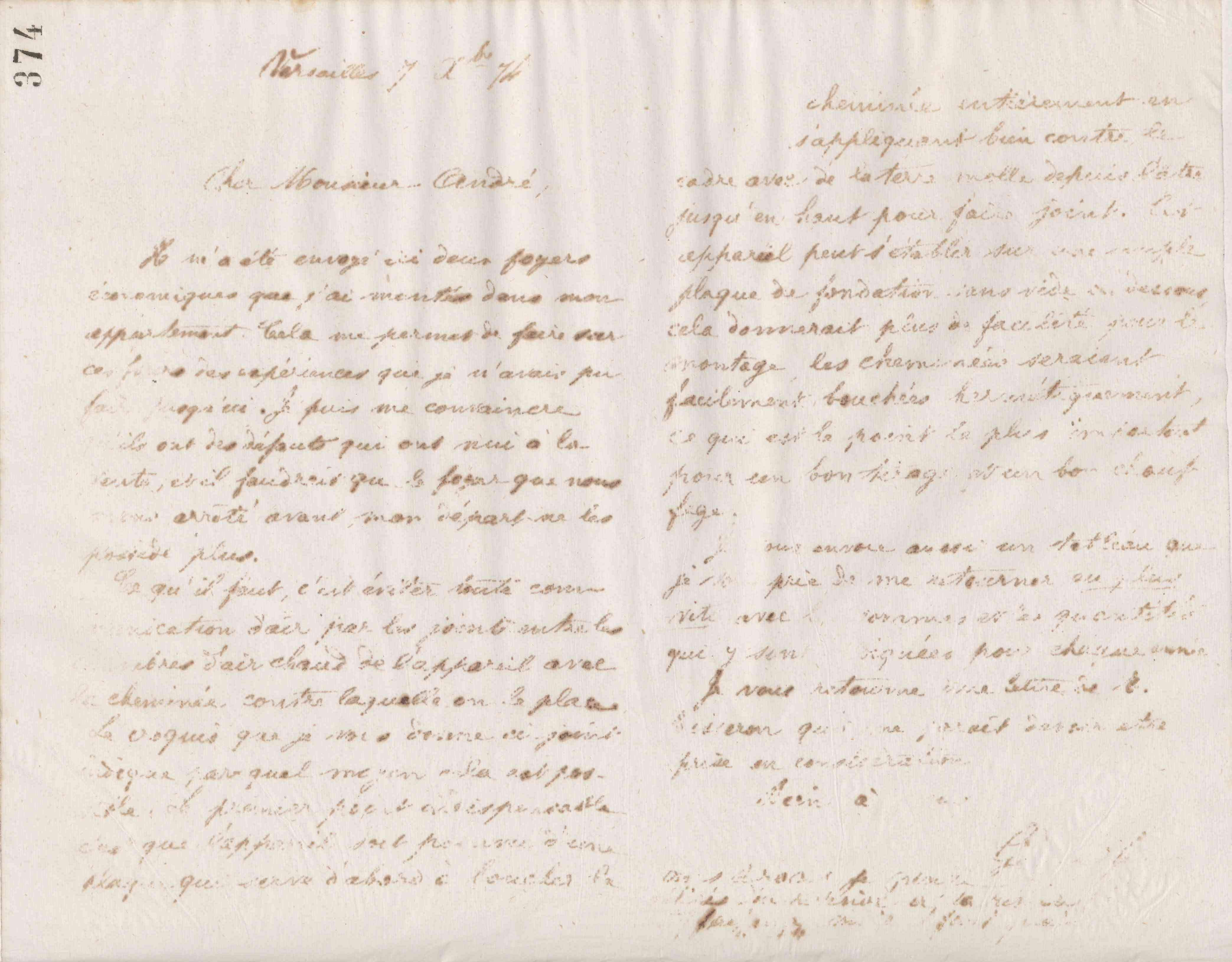 Jean-Baptiste André Godin à Eugène André, 7 décembre 1874