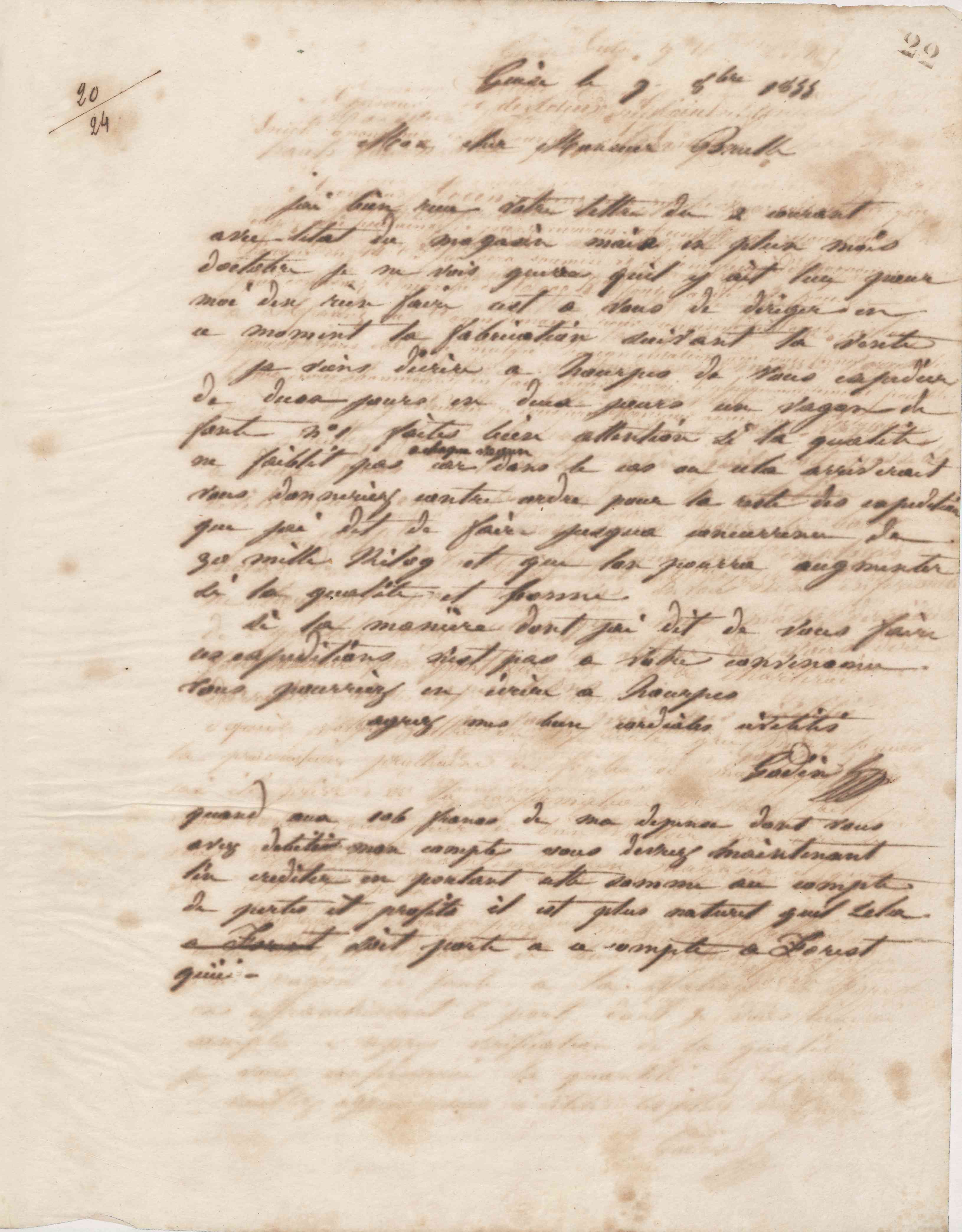 Jean-Baptiste André Godin à Alexandre Brullé, 9 octobre 1855