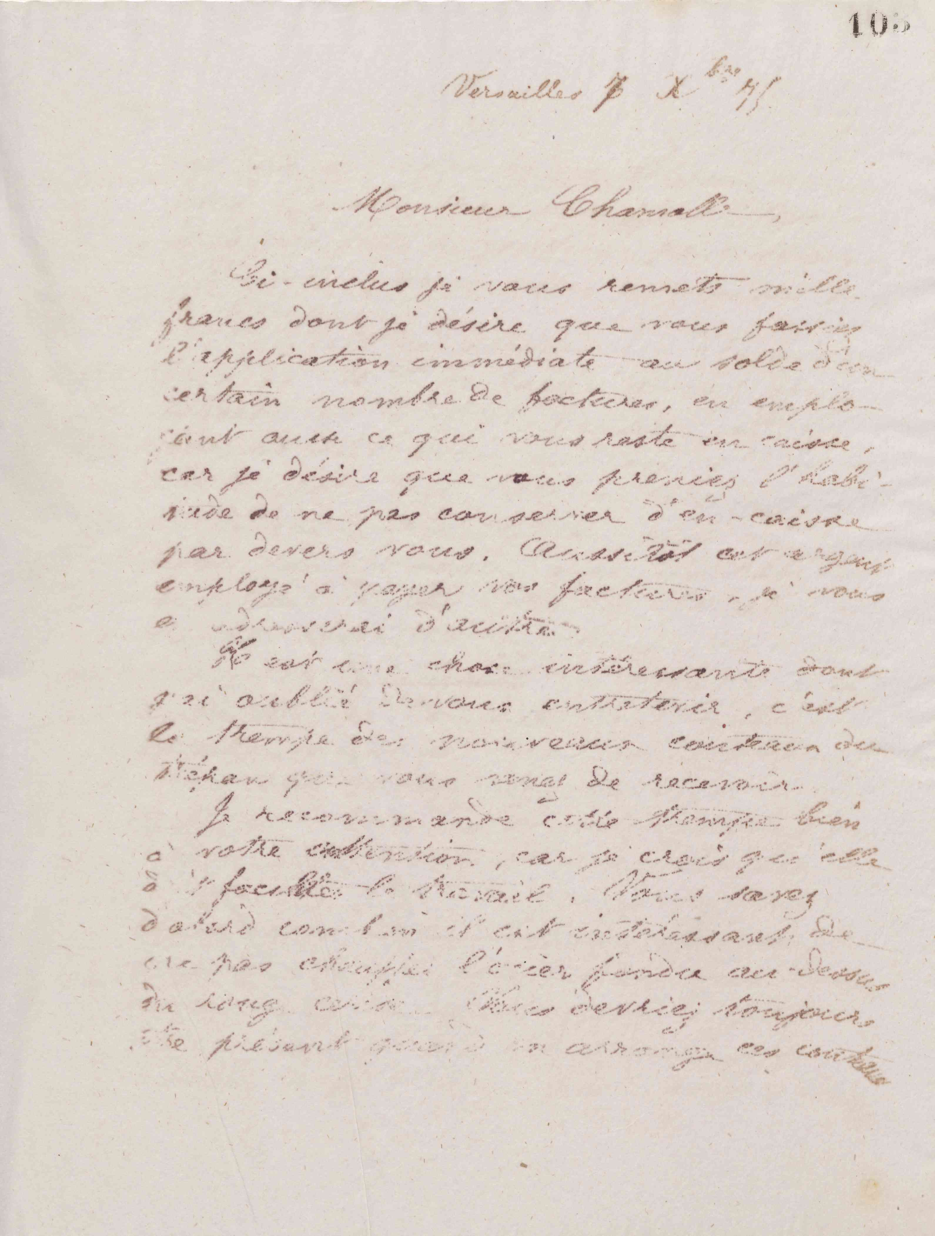 Jean-Baptiste André Godin à monsieur Chamolle, 7 décembre 1875