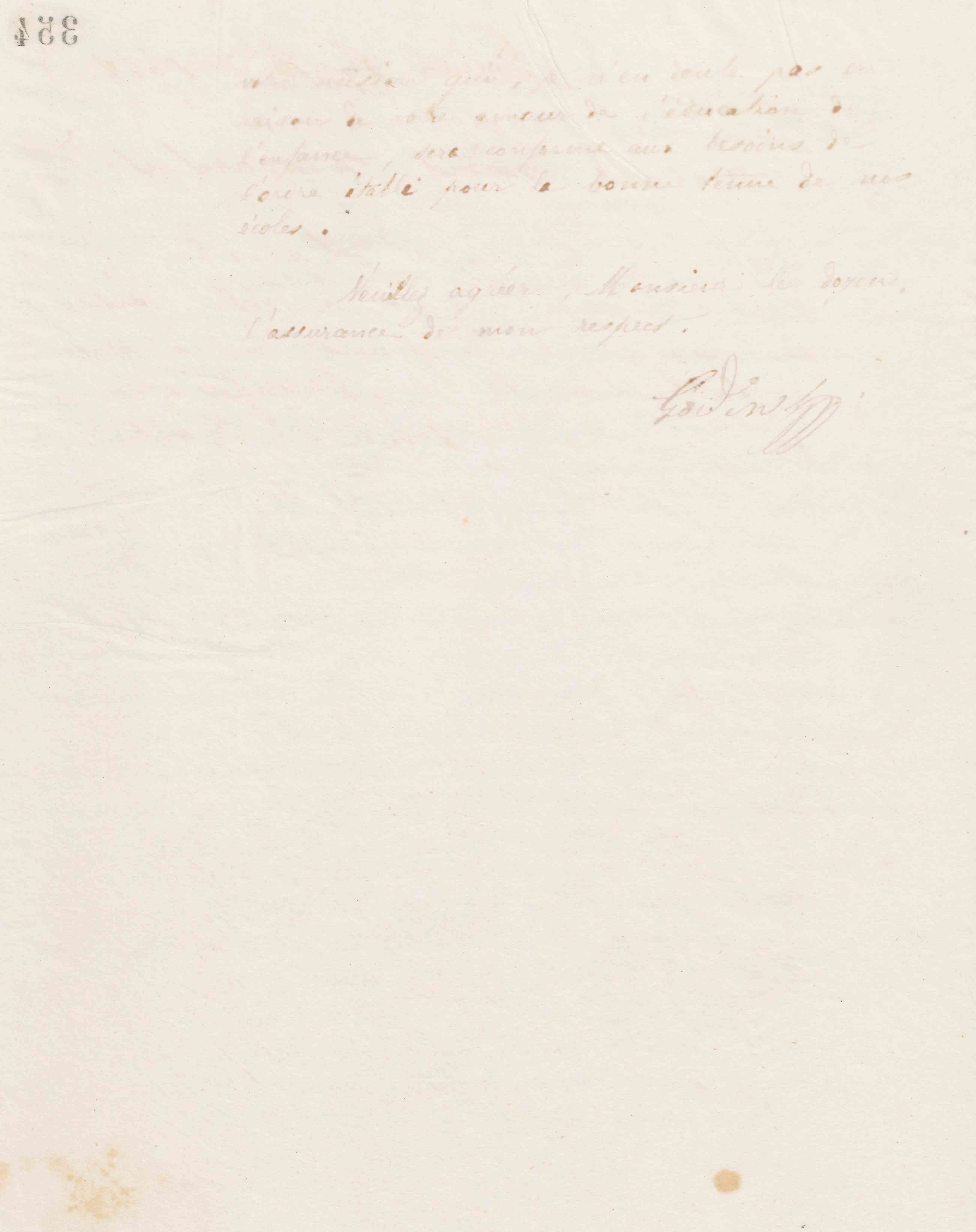 Jean-Baptiste André Godin au doyen de Guise, 16 février 1869