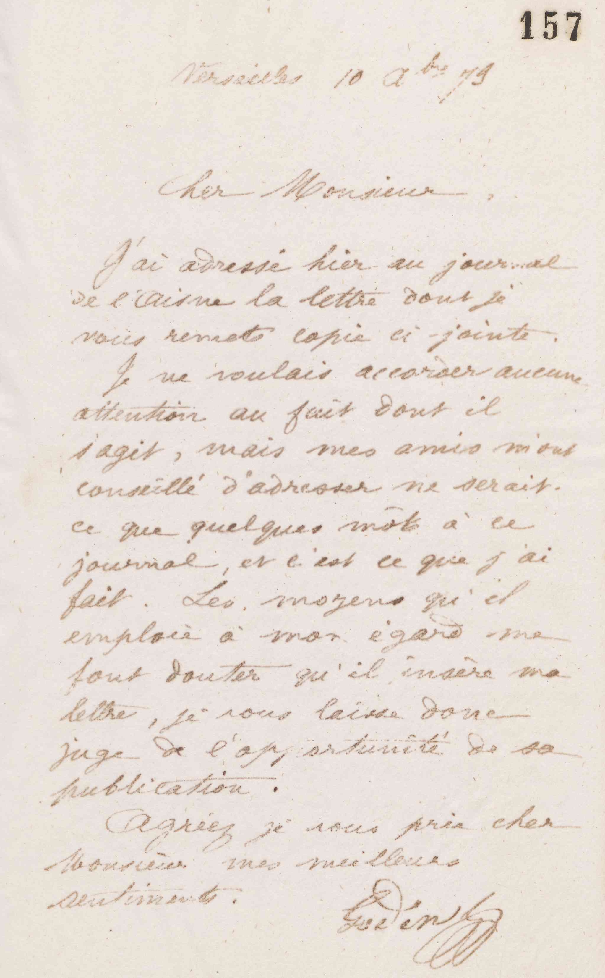 Jean-Baptiste André Godin à Henry Levasseur, 10 décembre 1873
