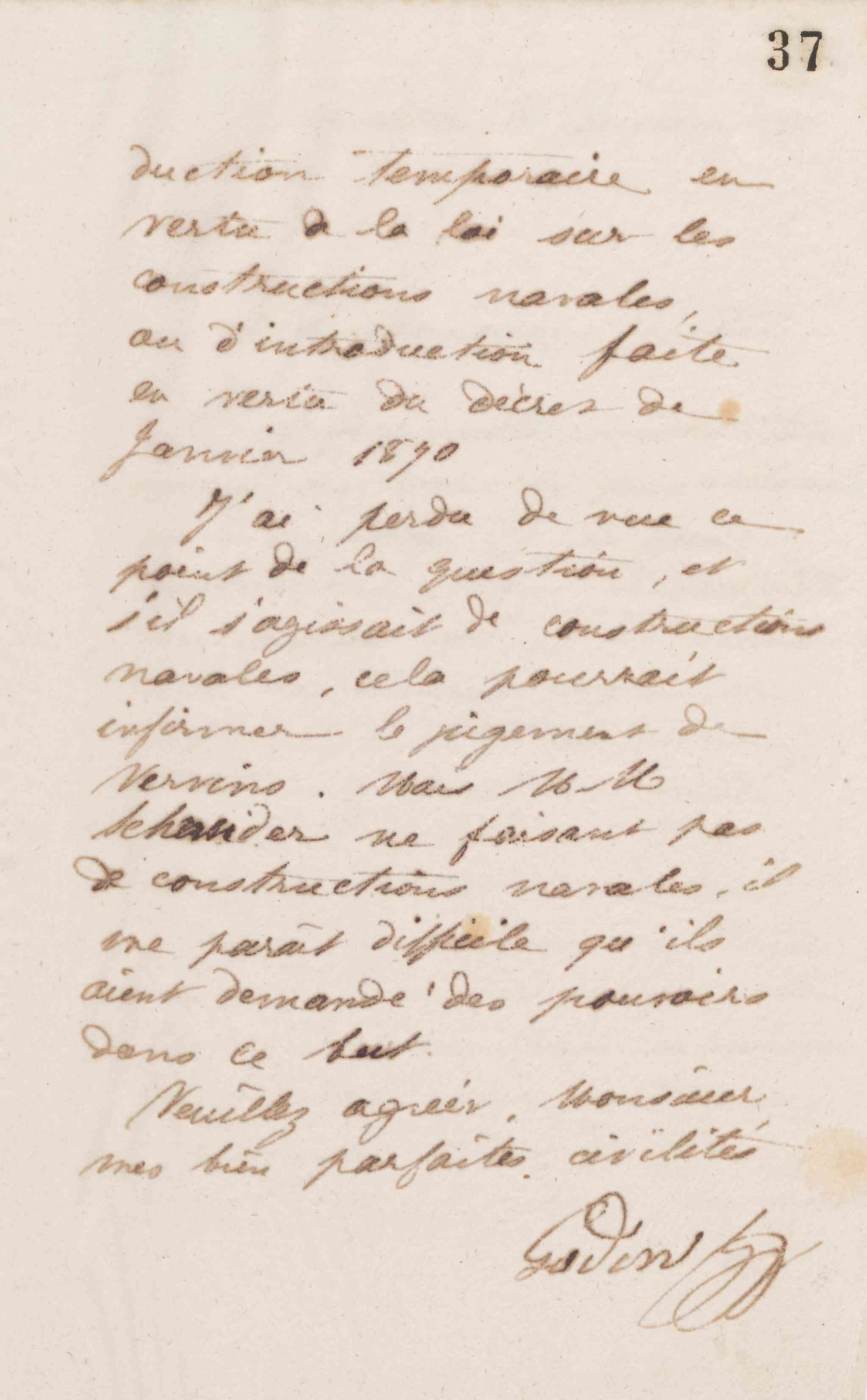 Jean-Baptiste André Godin à Alphonse Grebel, 26 janvier 1873