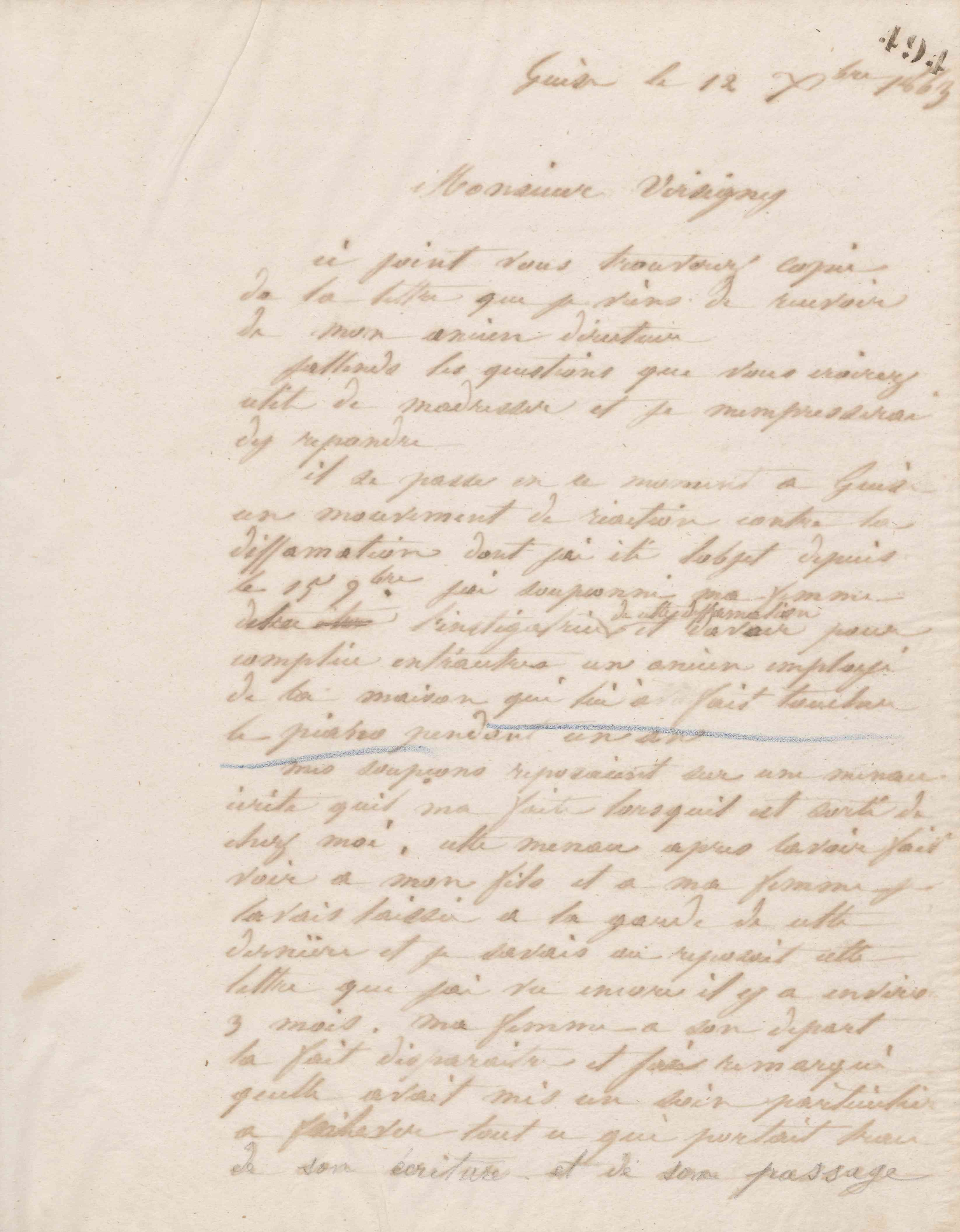 Jean-Baptiste André Godin à Victor Versigny, 12 décembre 1863