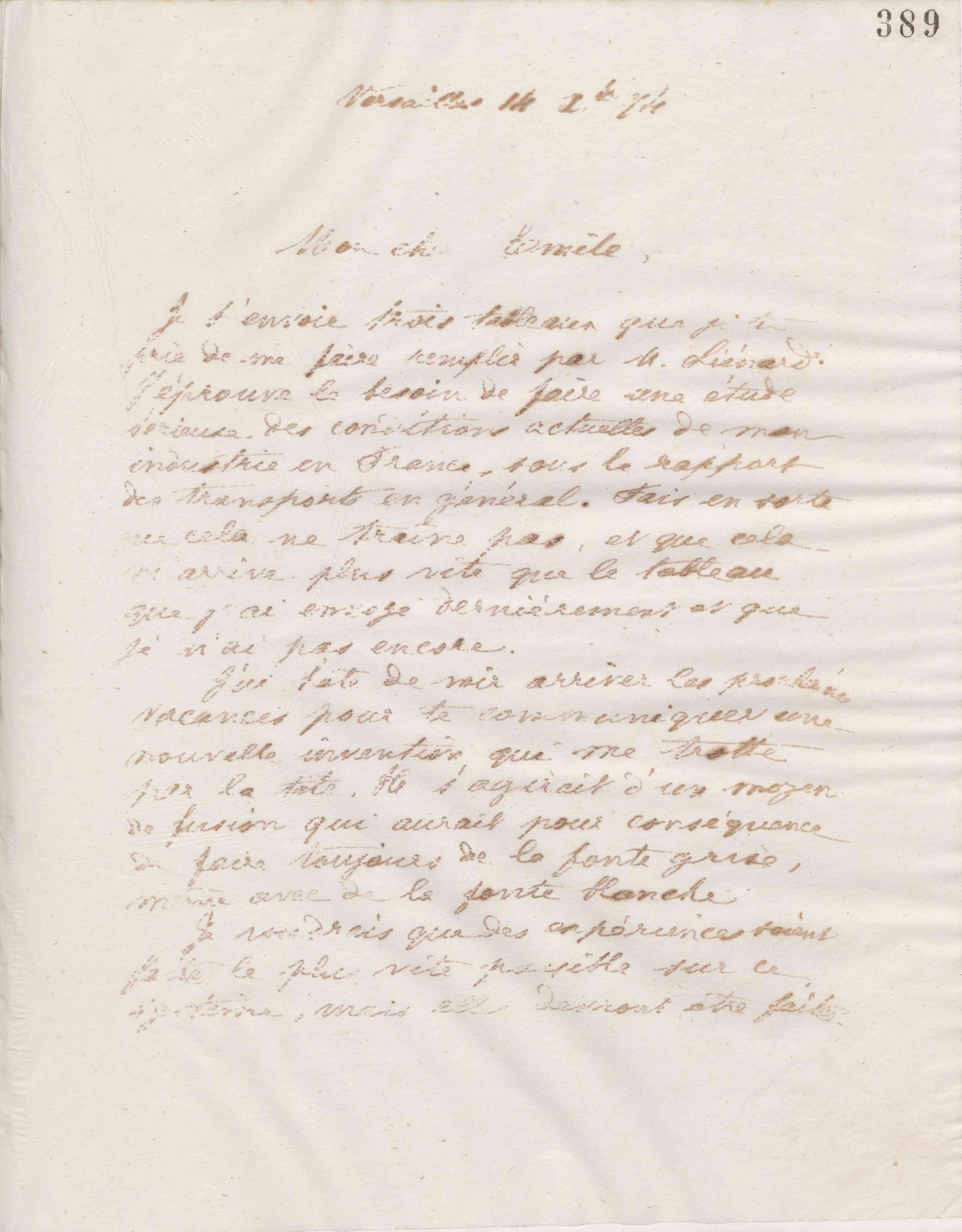 Jean-Baptiste André Godin à Émile Godin, 14 décembre 1874