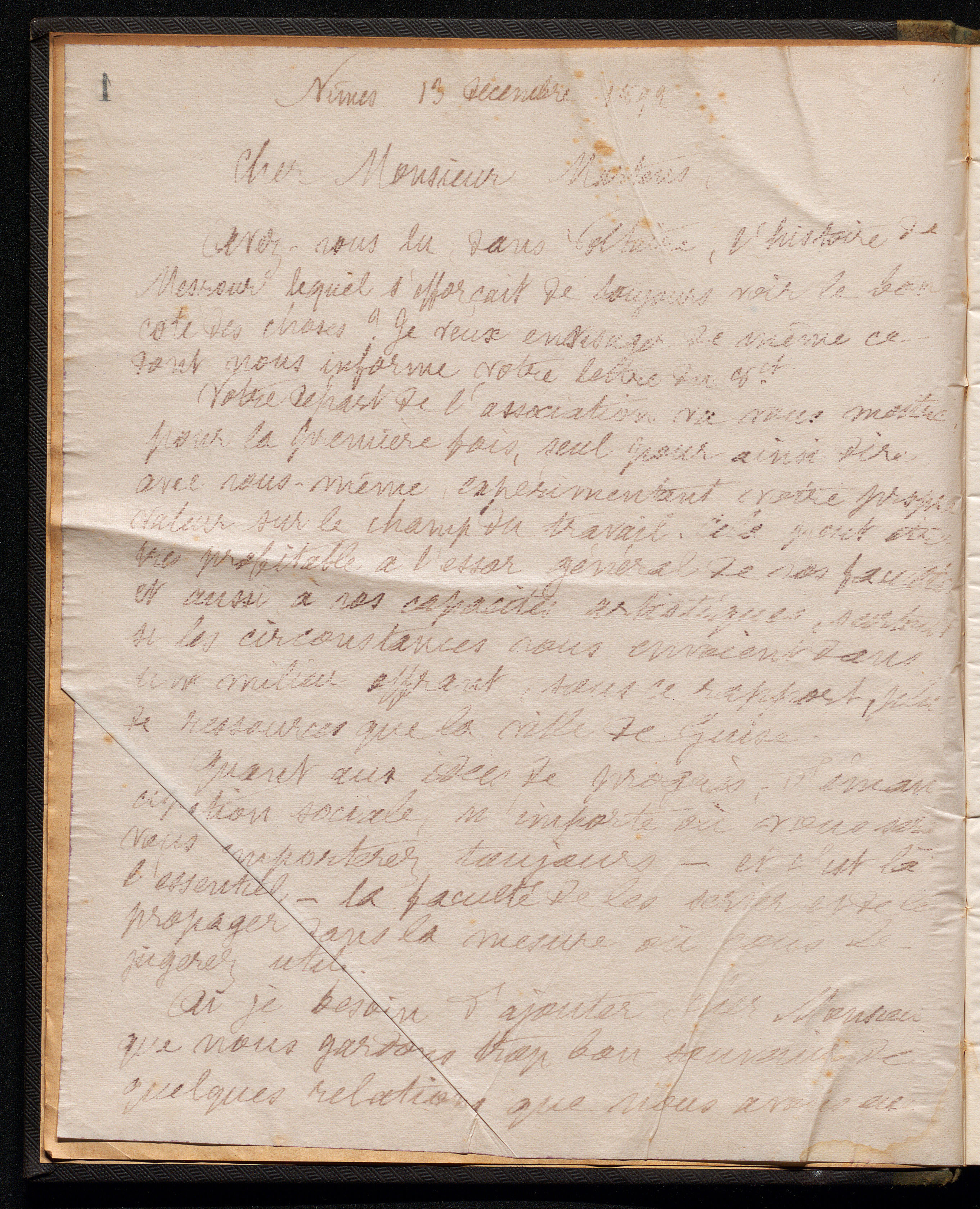 Marie Moret à monsieur E. Martens, 13 décembre 1892