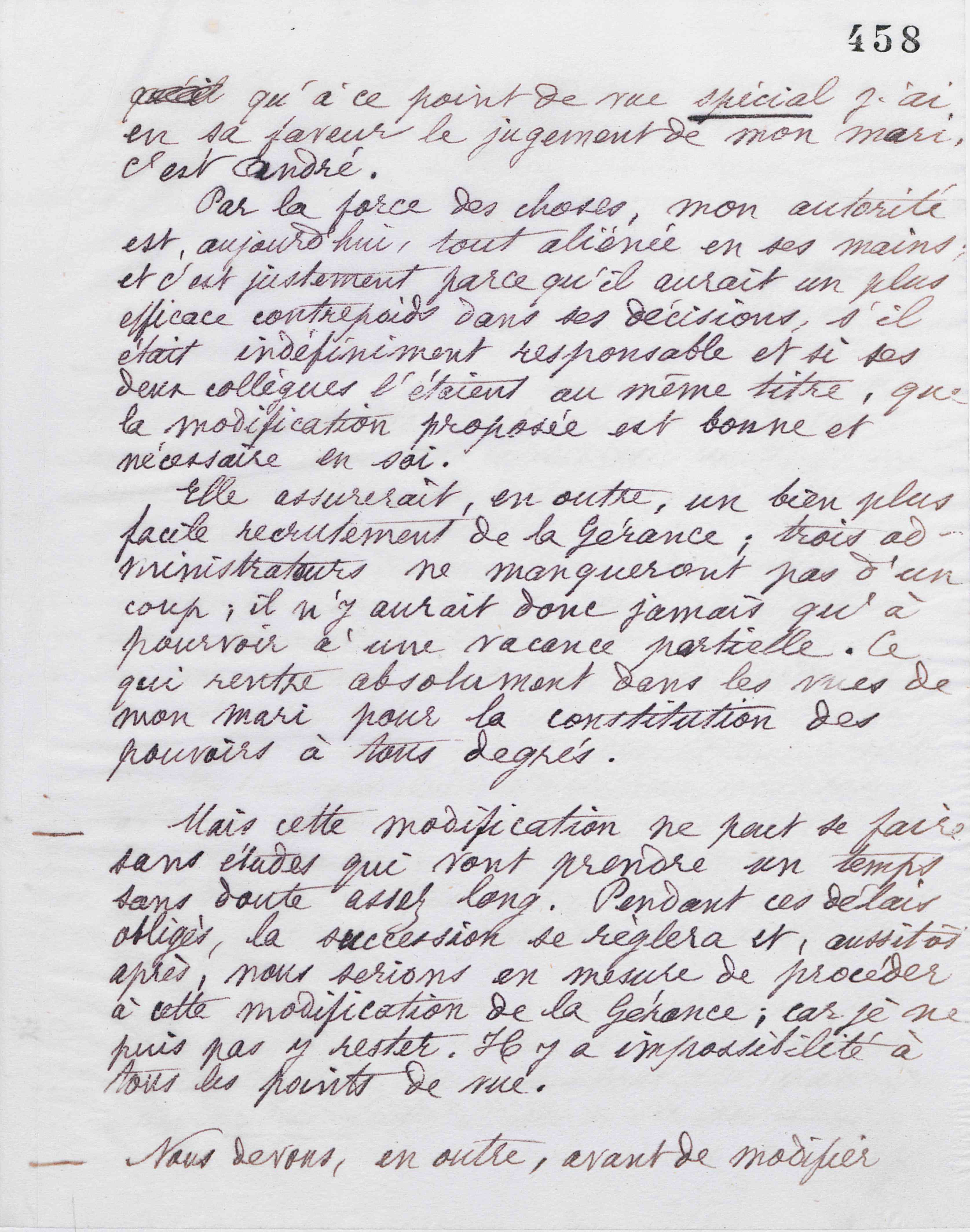 Marie Moret à Gaston Ganault, 26 février 1888