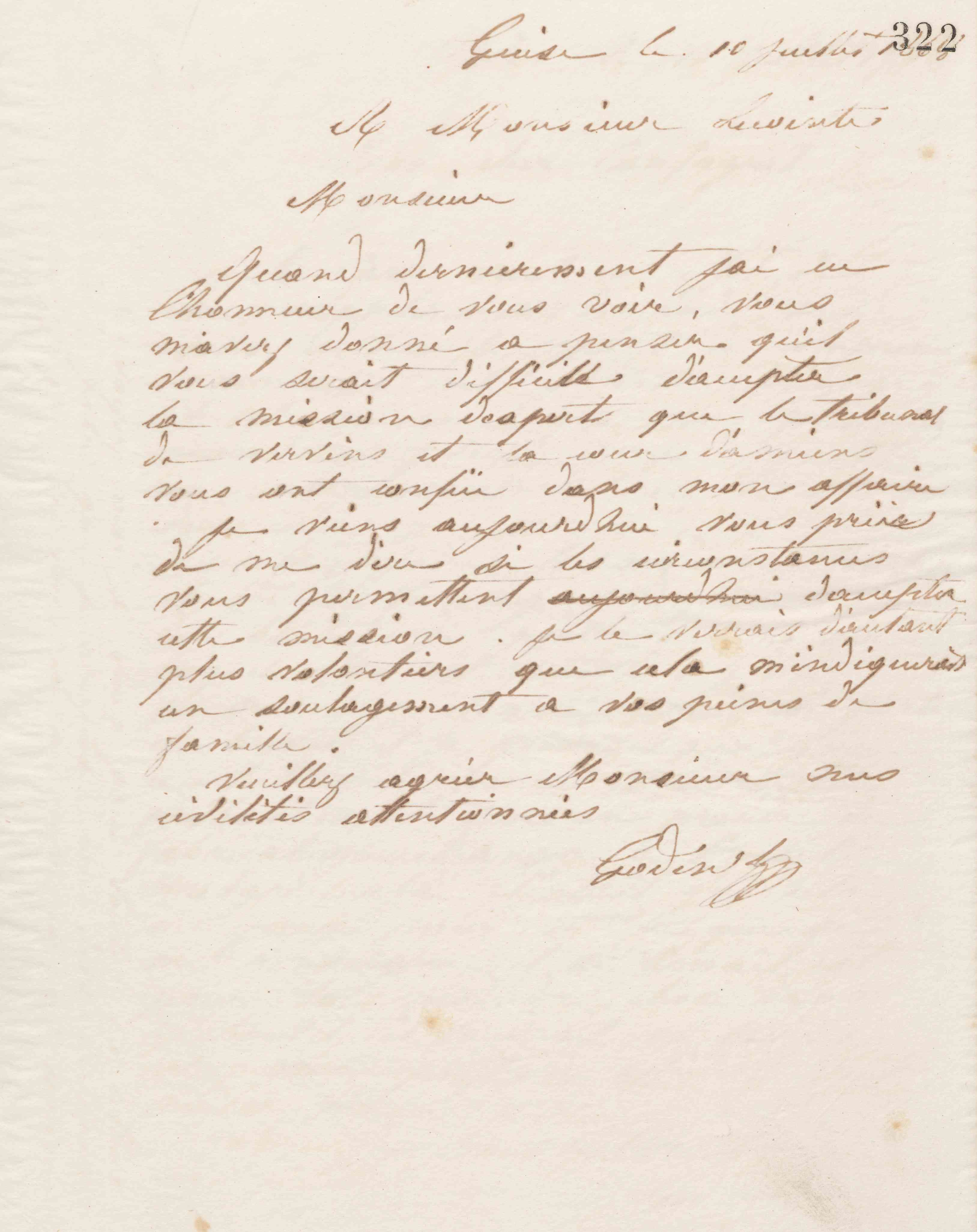 Jean-Baptiste André Godin à Jules Lecointe, 10 juillet 1868