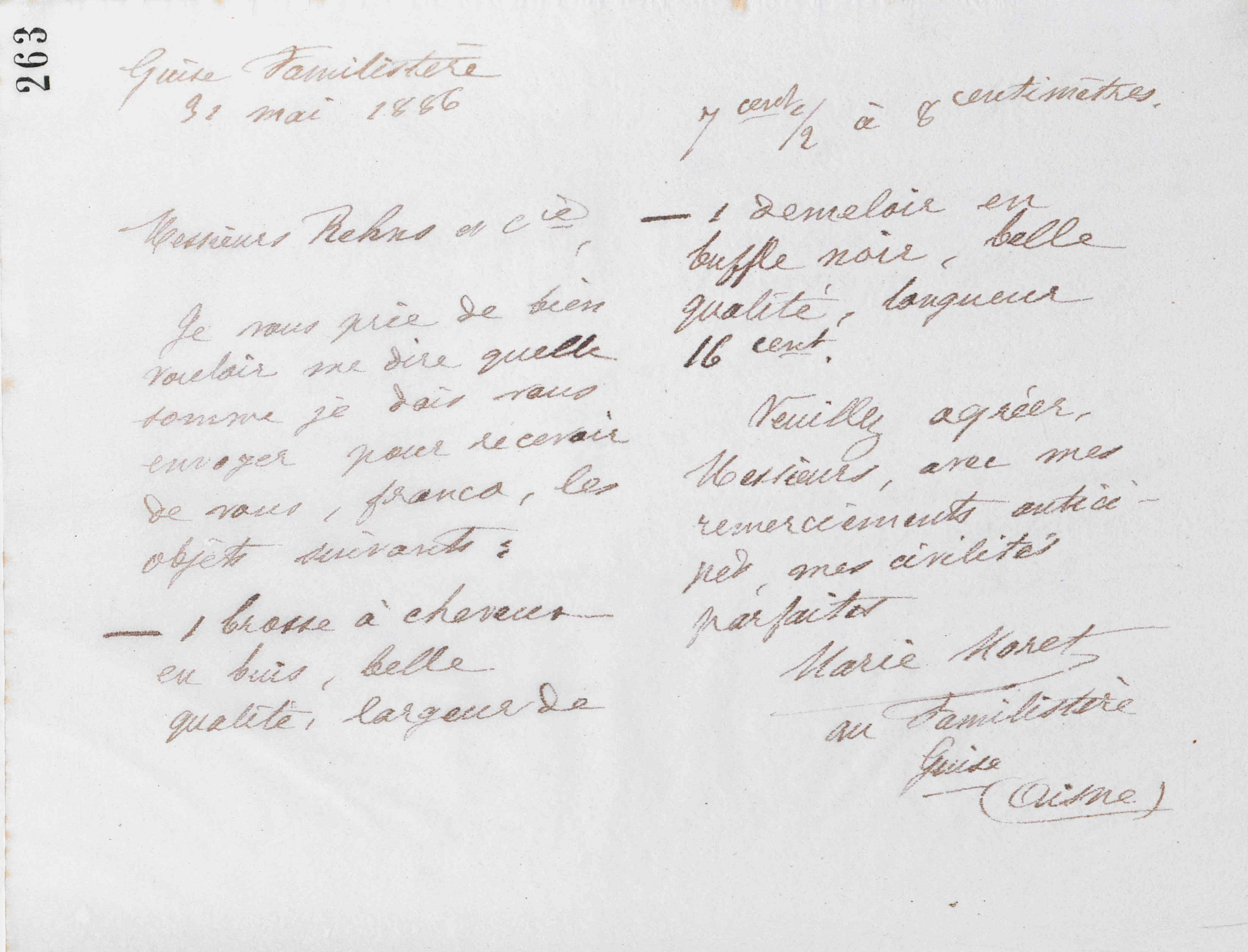 Marie Moret à La reine des abeilles, 31 mai 1886