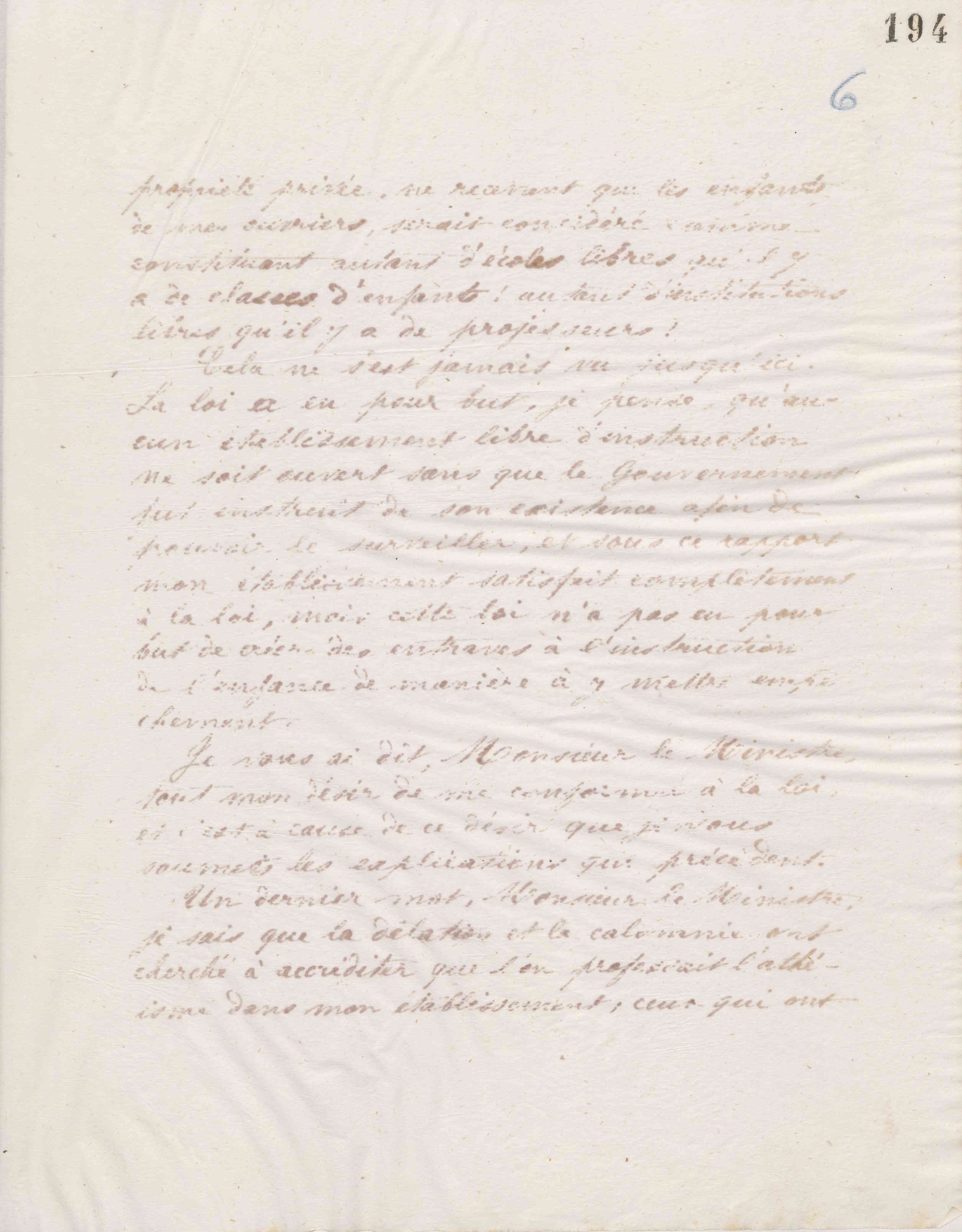 Jean-Baptiste André Godin au ministre de l'Instruction publique, 29 juin 1874