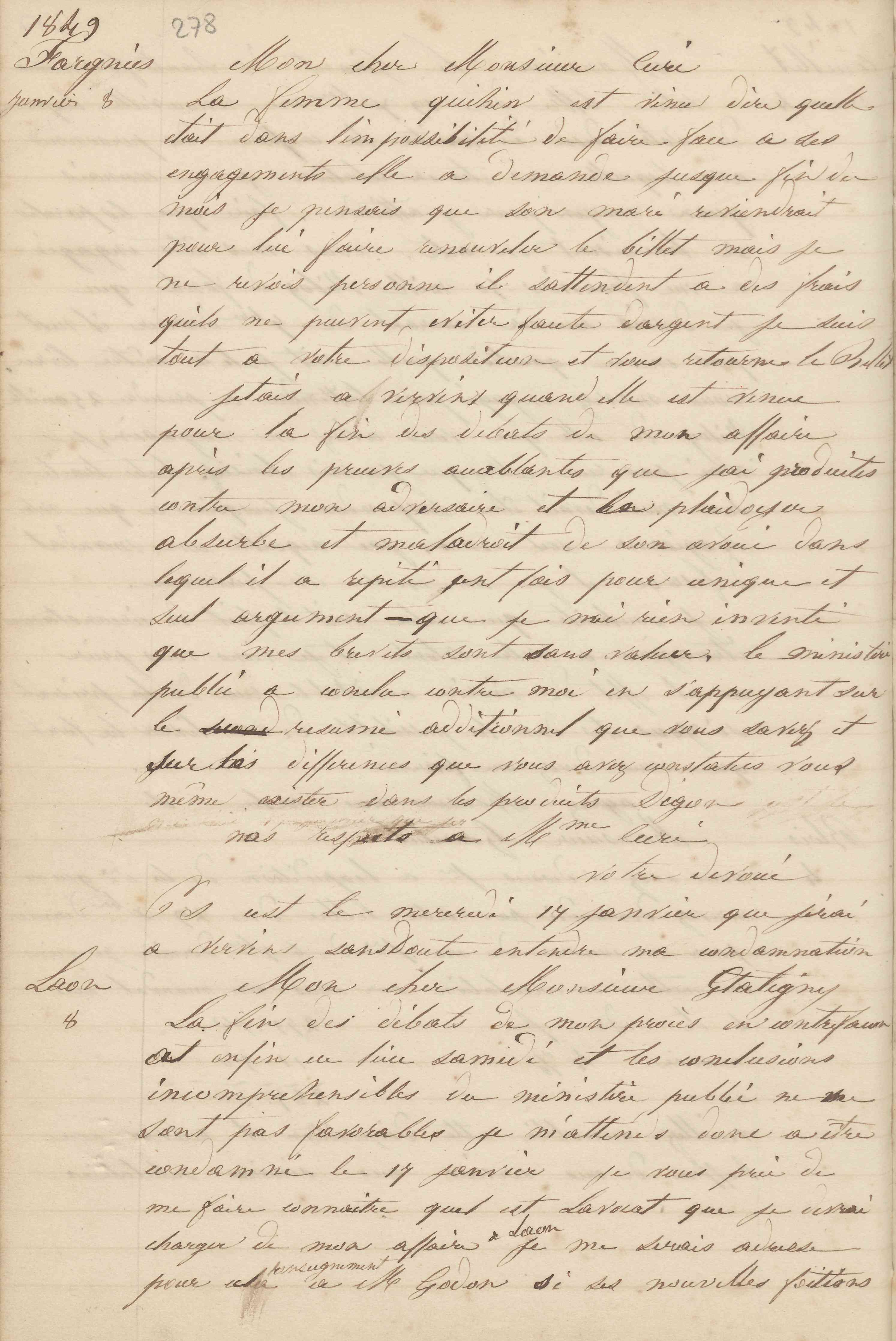 Jean-Baptiste André Godin à Jacques-François Glatigny, 8 janvier 1849 Jean-Baptiste André Godin à Jacques-François Glatigny, 8 janvier 1849