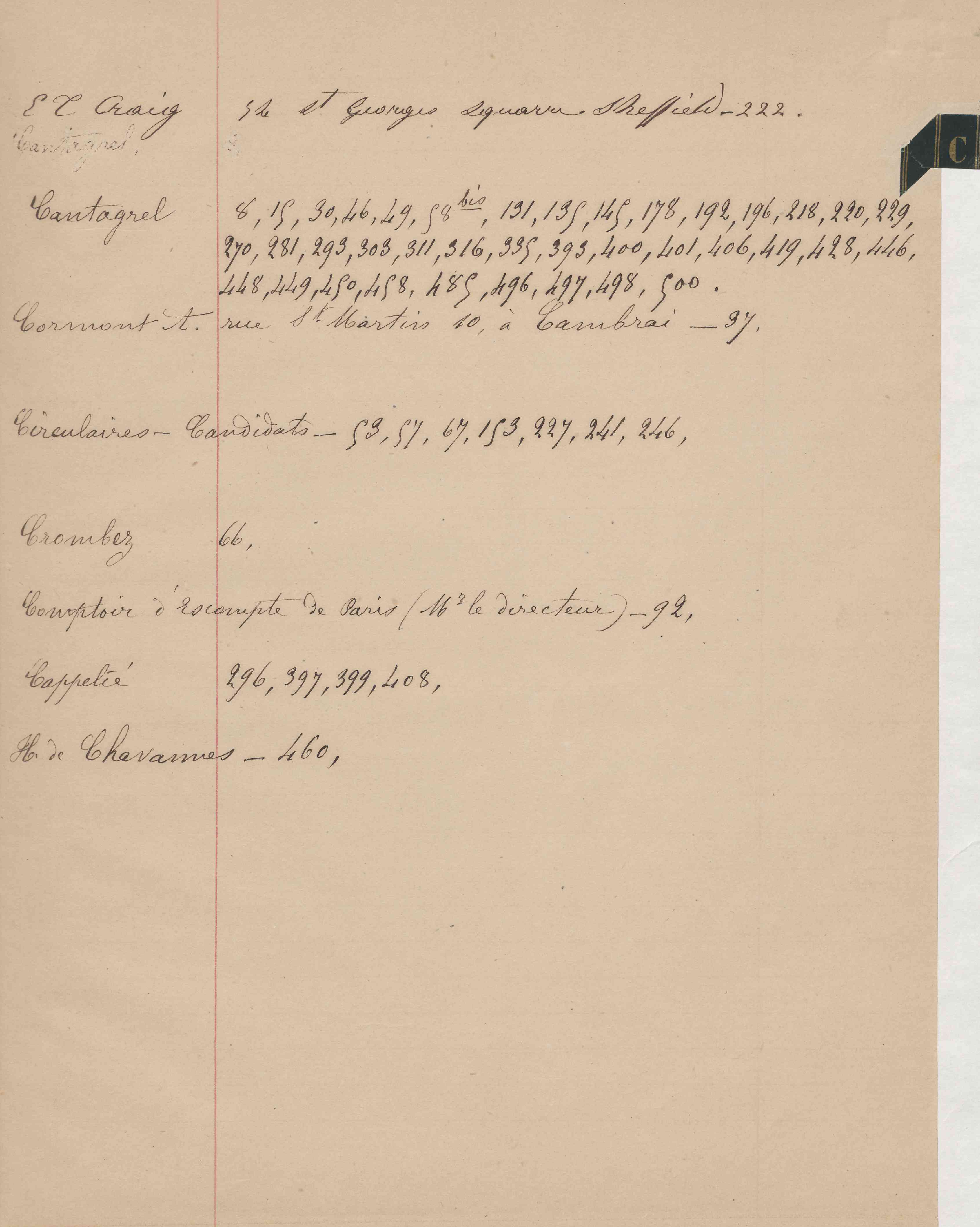 Registre CNAM FG 15 (8) - Index Registre CNAM FG 15 (8) - Index