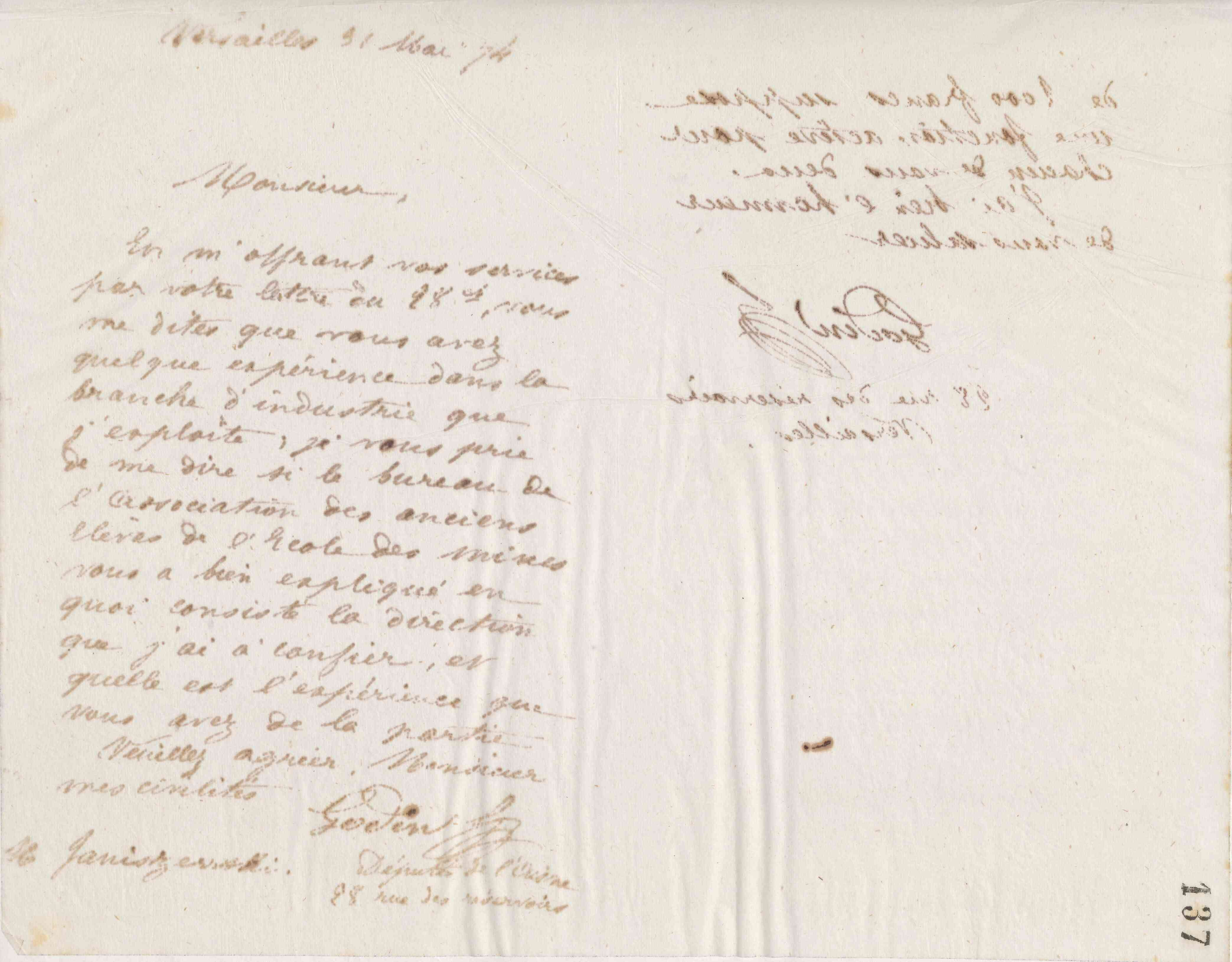 Jean-Baptiste André Godin à Alexandre Janiszewski, 31 mai 1874 Jean-Baptiste André Godin à Alexandre Janiszewski, 31 mai 1874