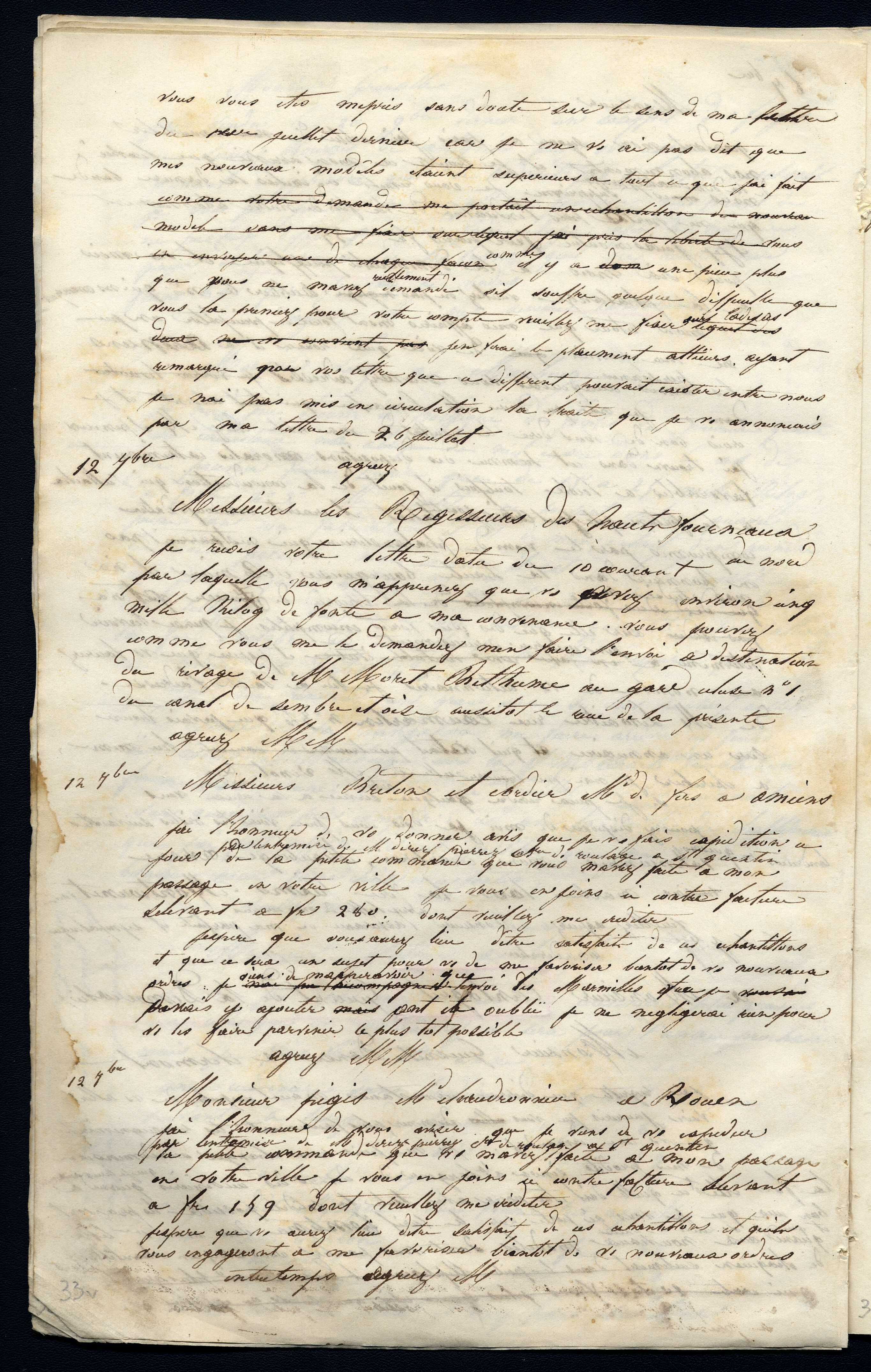 Jean-Baptiste André Godin à messieurs Breton et Cordier, 12 septembre [1845]