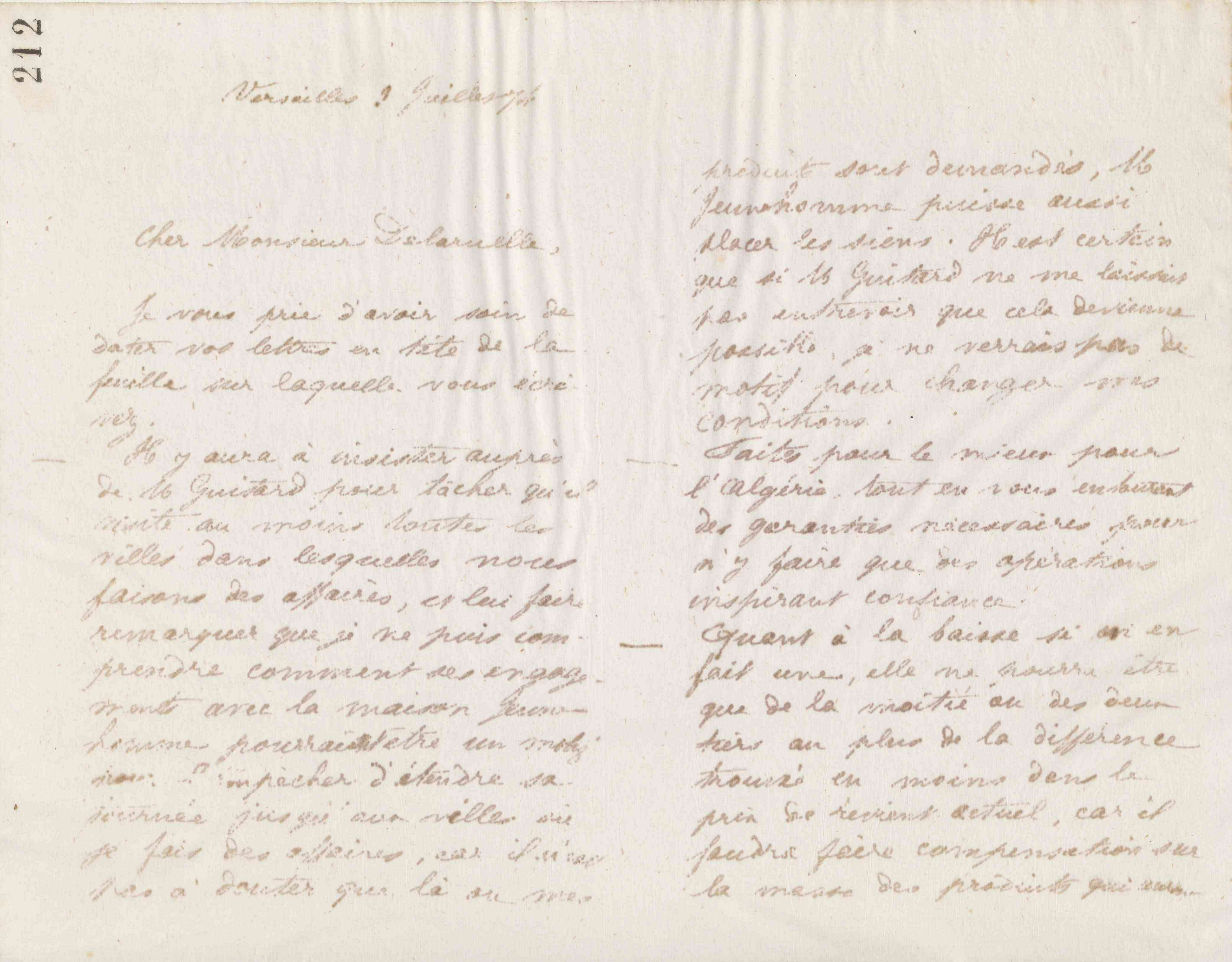 Jean-Baptiste André Godin à monsieur Delaruelle, 3 juillet 1874