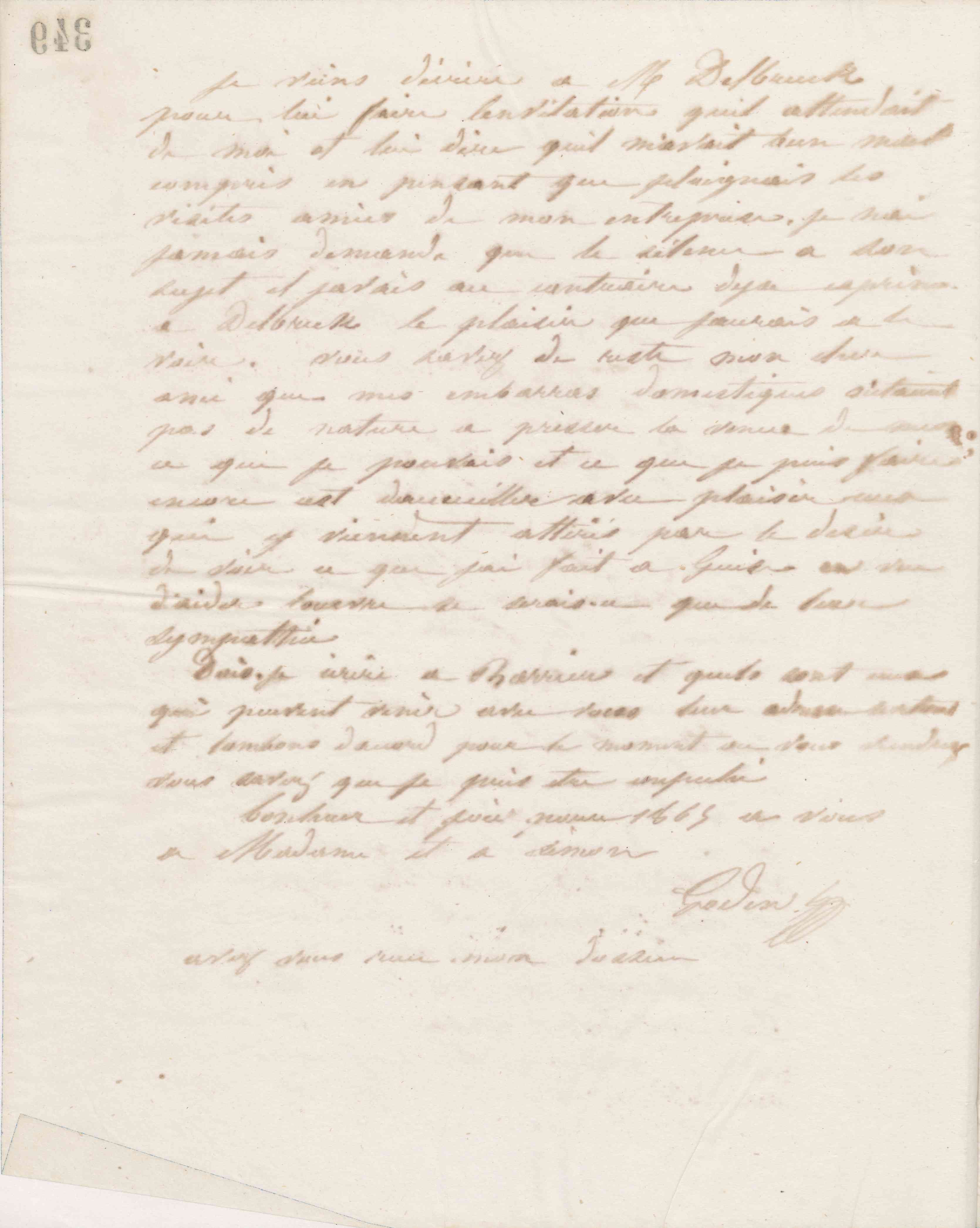 Jean-Baptiste André Godin à François Cantagrel, 31 décembre 1864 Jean-Baptiste André Godin à François Cantagrel, 31 décembre 1864