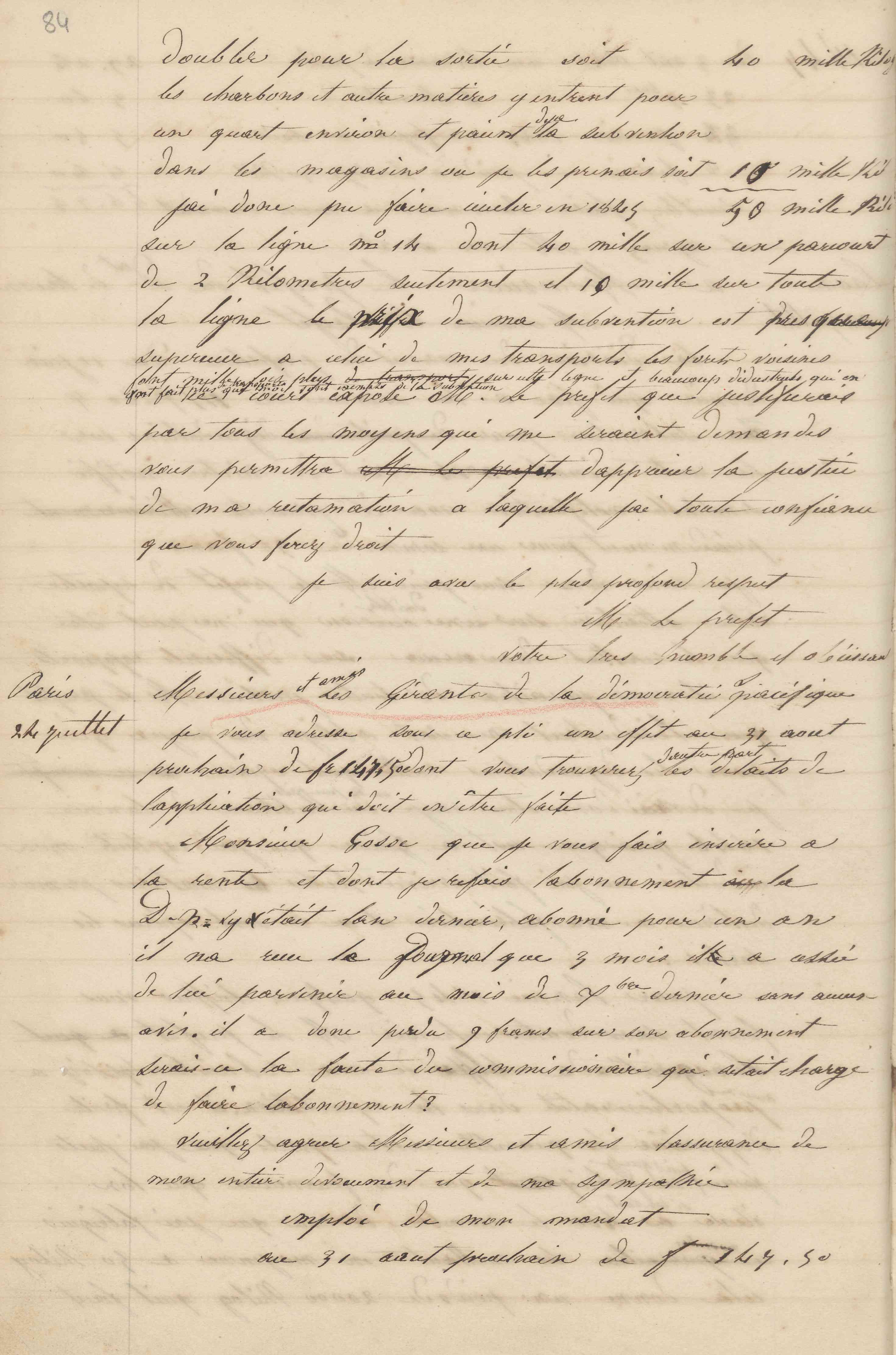 Jean-Baptiste André Godin à Guillaume Crèvecœur, 22 juillet 1847
