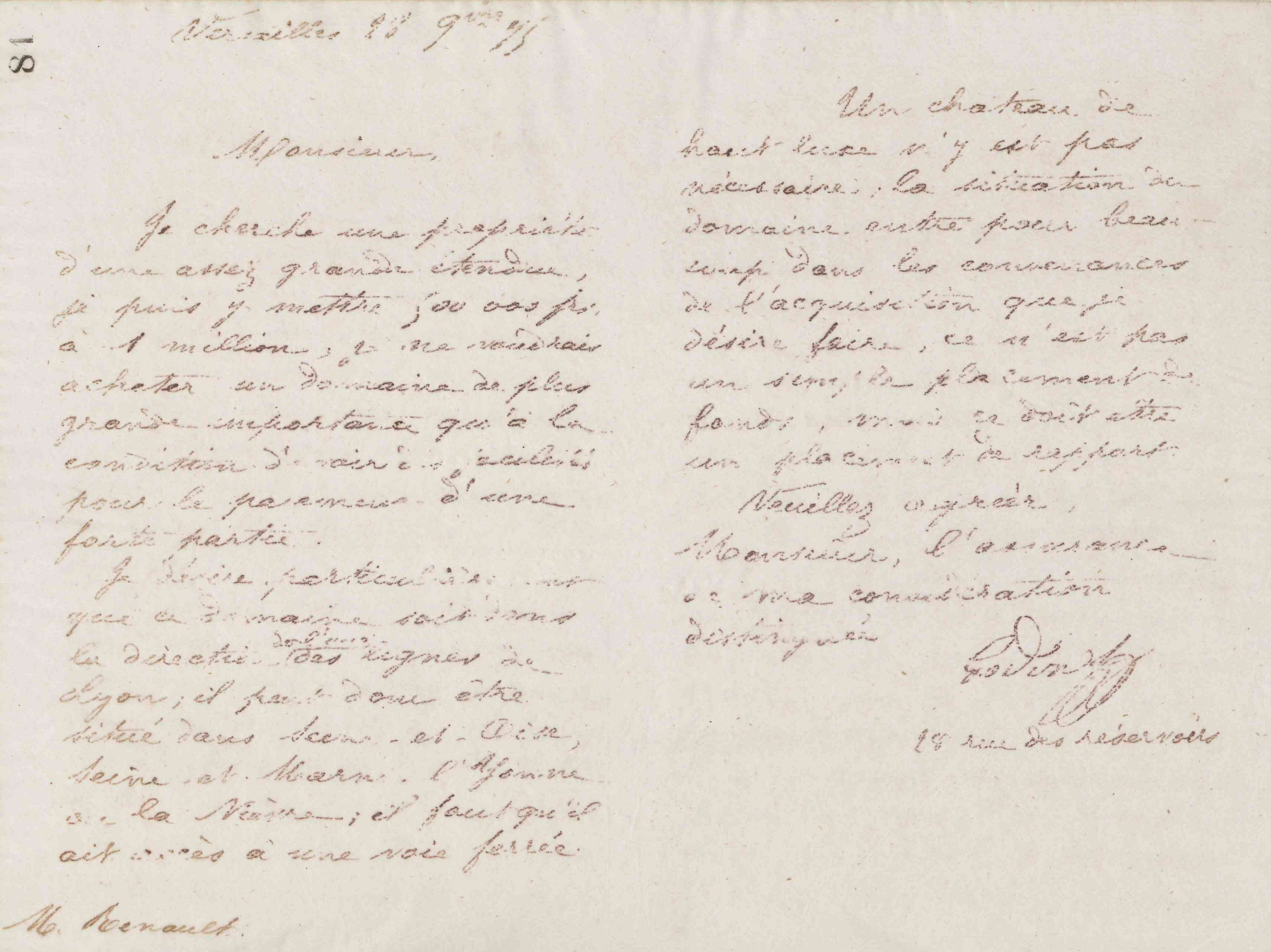 Jean-Baptiste André Godin à monsieur Renault, 28 novembre 1875 Jean-Baptiste André Godin à monsieur Renault, 28 novembre 1875