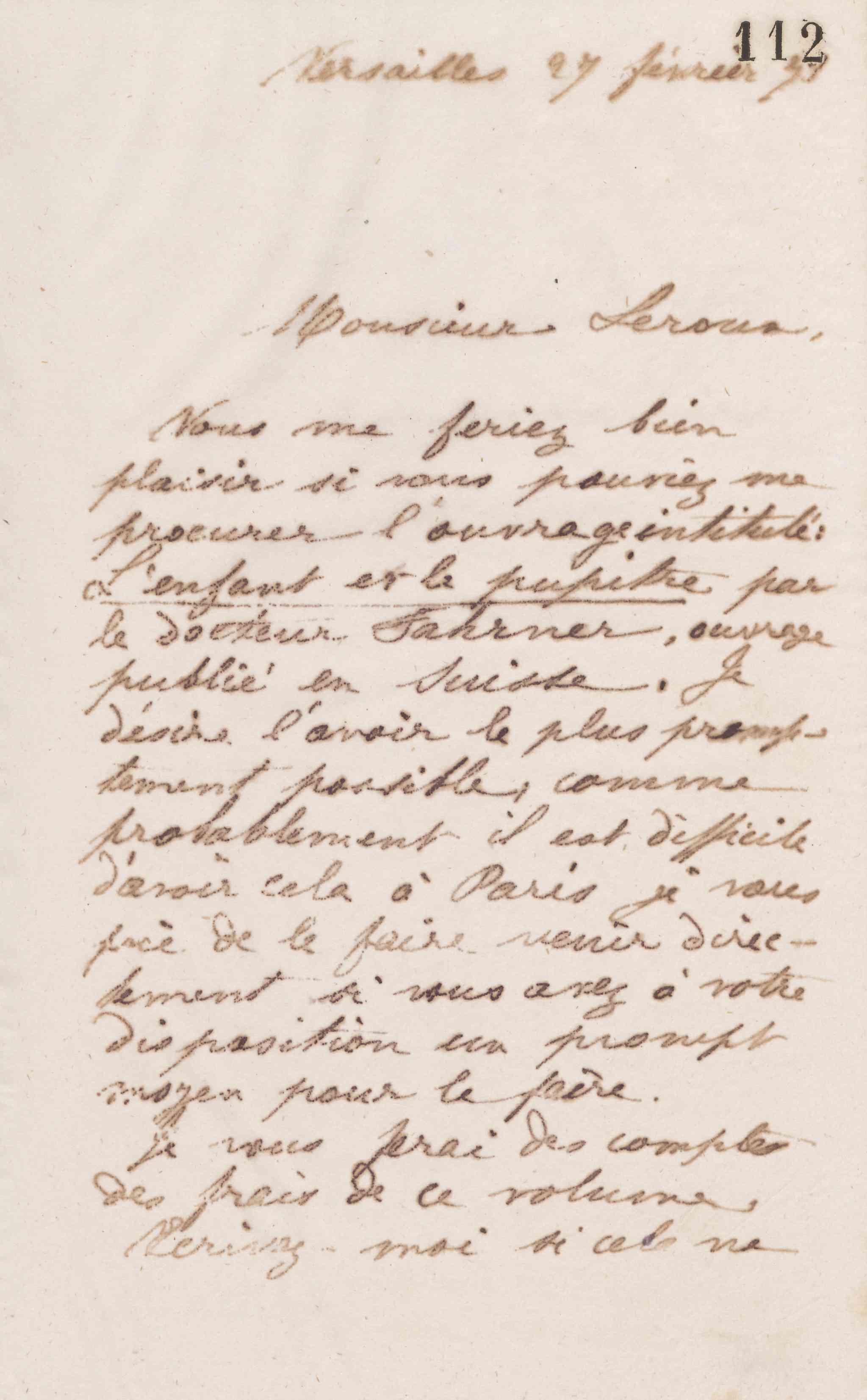 Jean-Baptiste André Godin à Ernest Leroux, 27 février 1873 Jean-Baptiste André Godin à Ernest Leroux, 27 février 1873