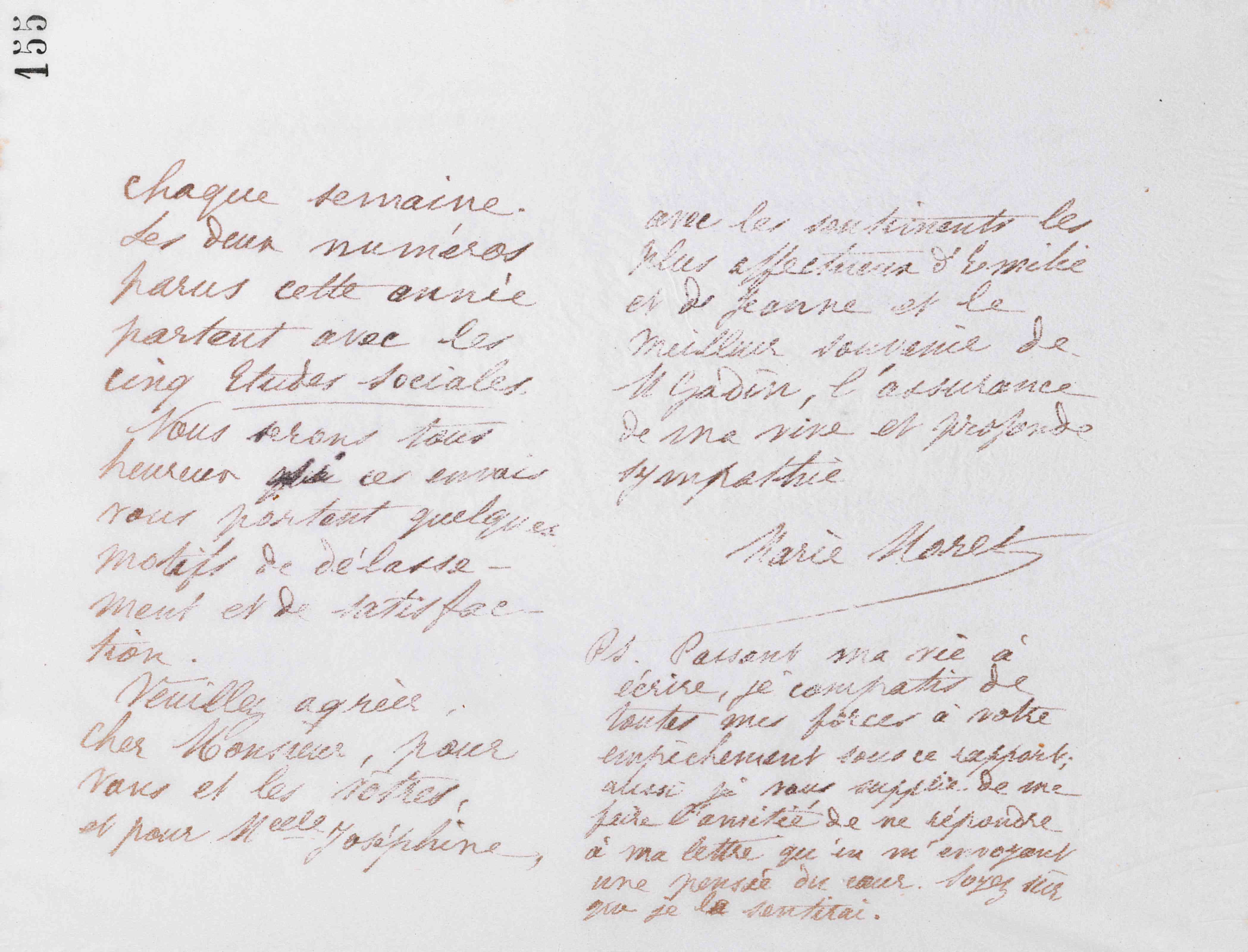 Marie Moret à Victor Dallet, 9 janvier 1886 Marie Moret à Victor Dallet, 9 janvier 1886