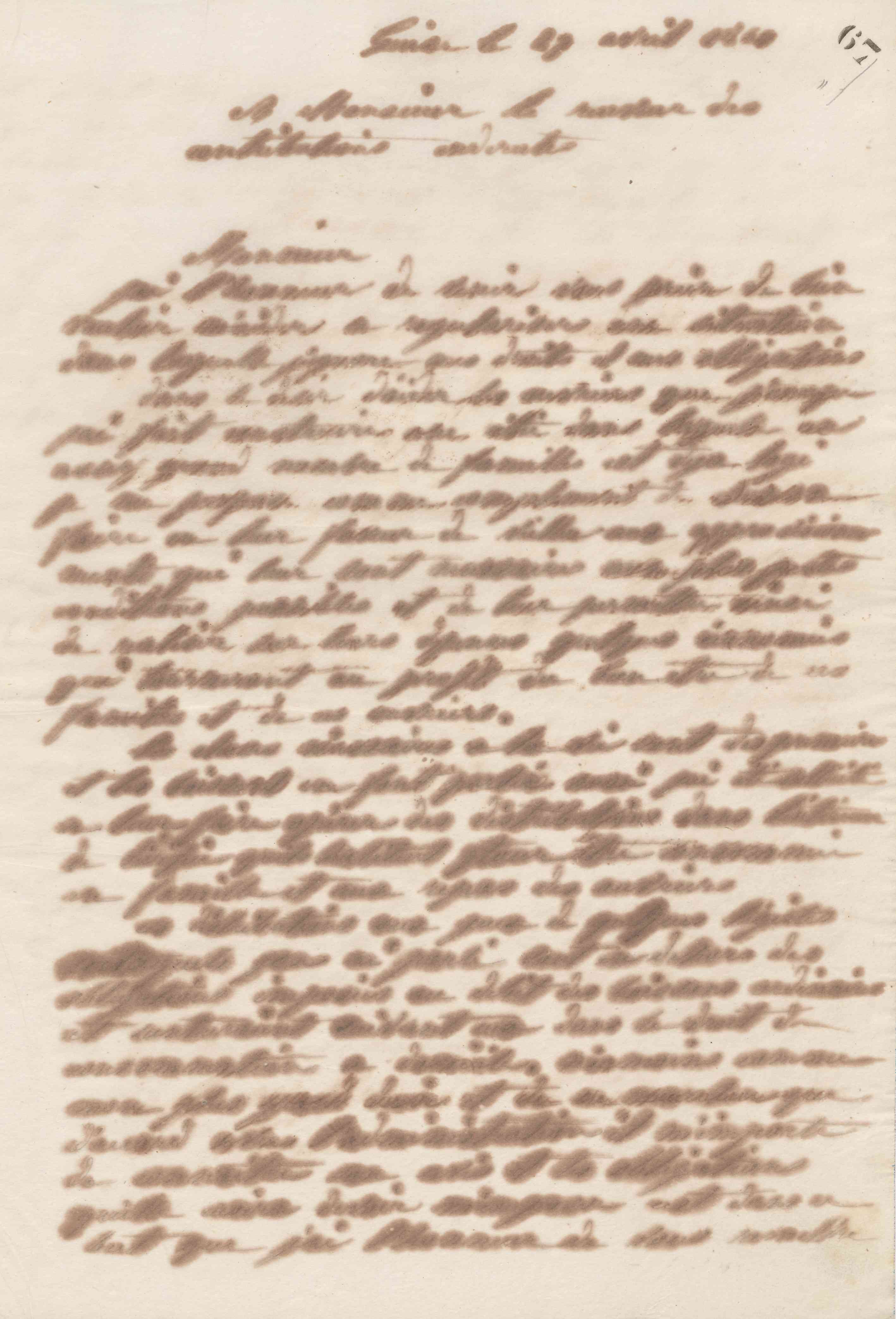 Jean-Baptiste André Godin à monsieur le receveur des contributions indirectes, 23 avril 1861
