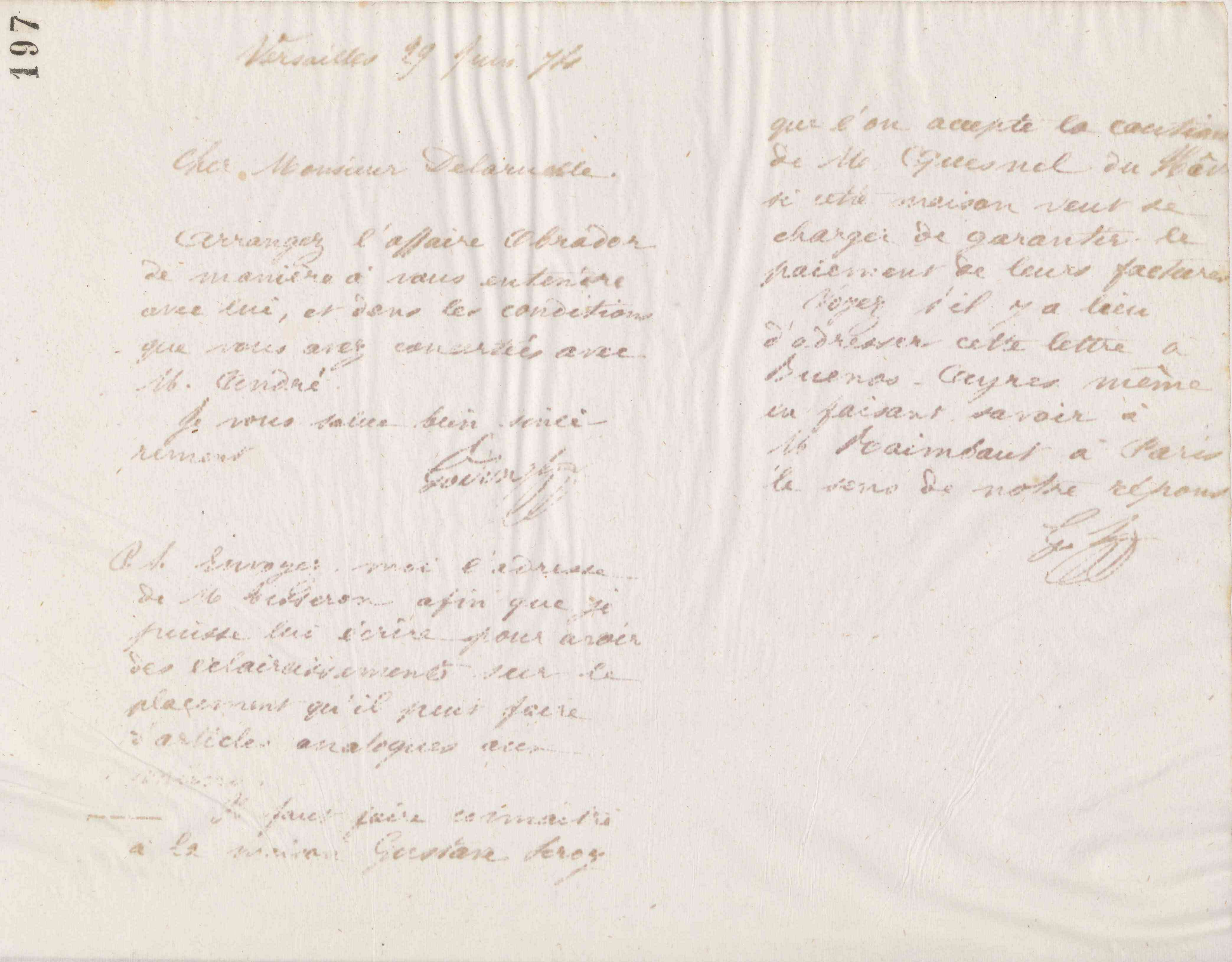 Jean-Baptiste André Godin à monsieur Delaruelle, 29 juin 1874 Jean-Baptiste André Godin à monsieur Delaruelle, 29 juin 1874